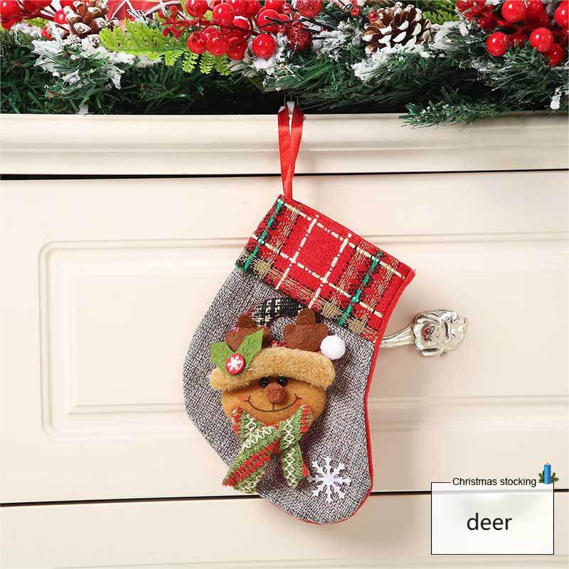 3pcs,Christmas Stocking Classic Large/Small Stockings Santa, Reindeer Xmas Character for Family Holiday Christmas Party Decorations — image 4
