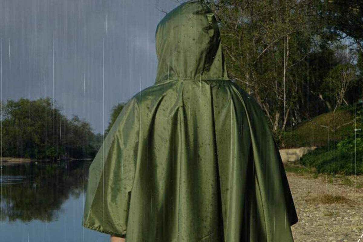 3 in 1 Portable Rain Poncho Waterproof Lightweight Emergency Raincoat with Pocket - Army Green โ image 4
