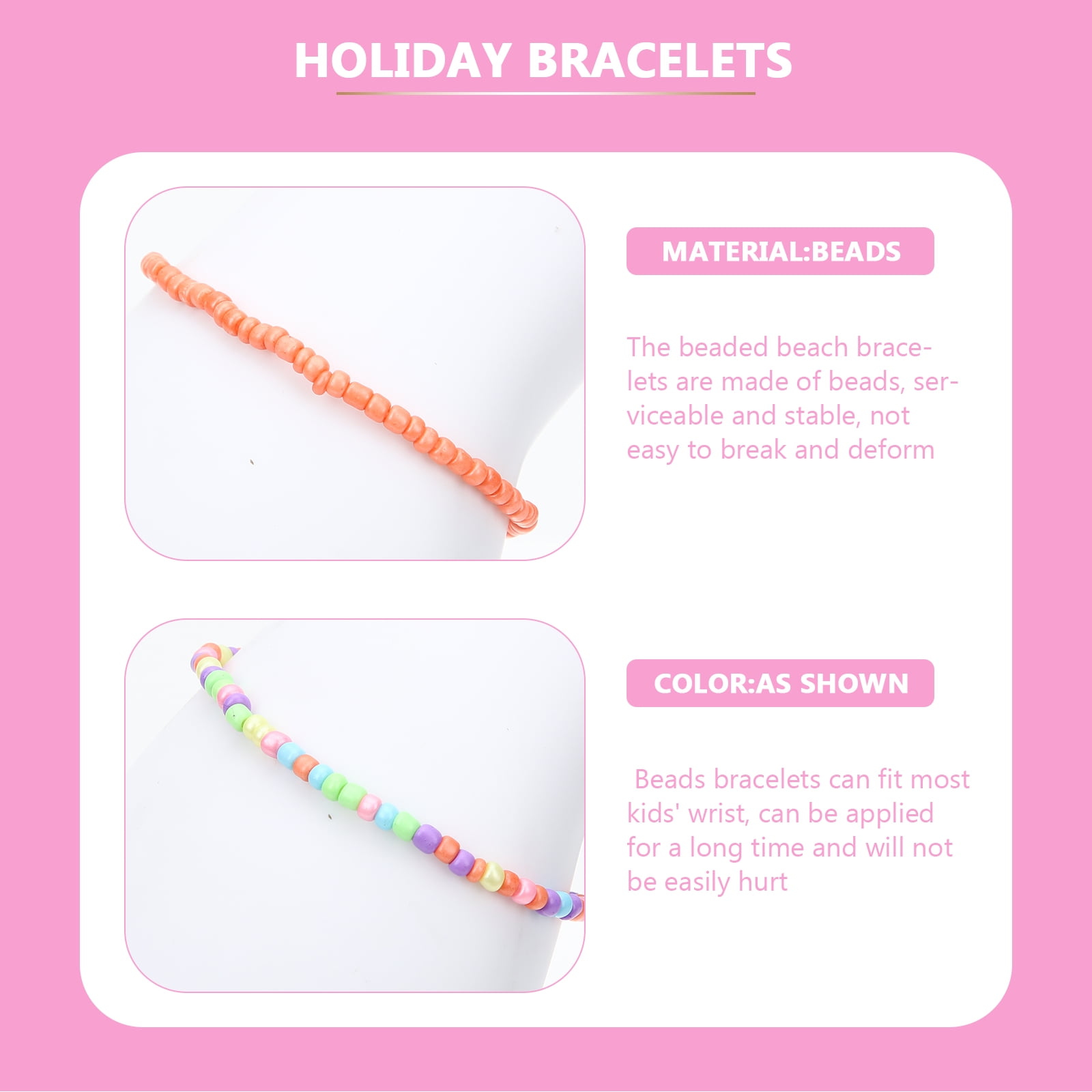 Worgeous 7 Pcs Colorful Bead Bracelets Set for Girls Kids Toddlers Child Jewelry Accessories โ image 2