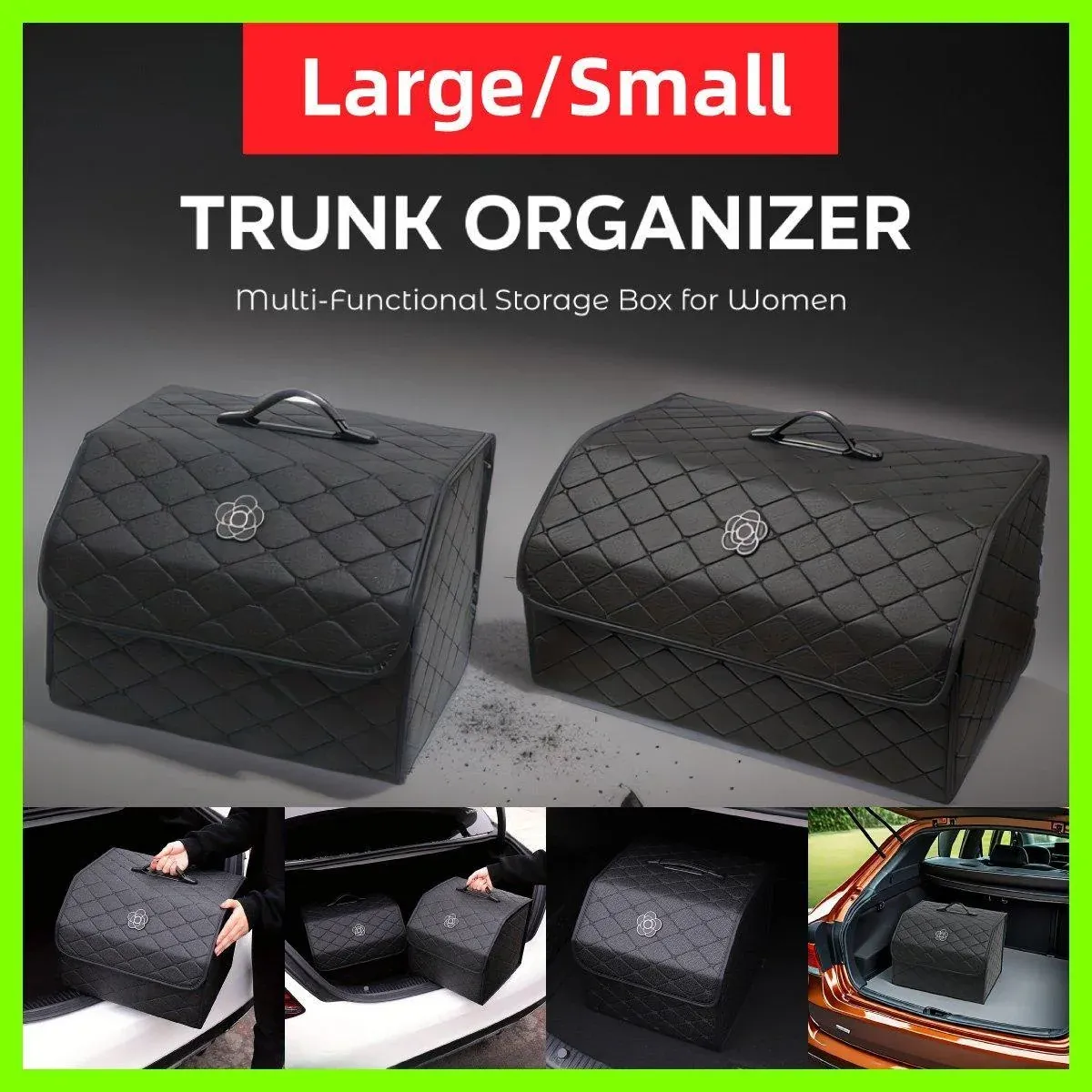 Multifunctional Car Boot Organiser Storage Bag for Easy Vehicle Organization - Small — image 2