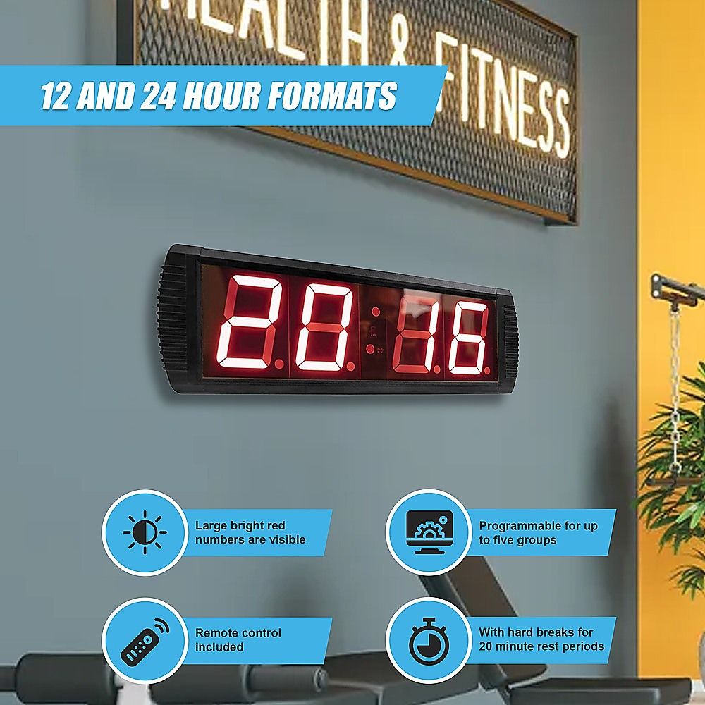Digital Timer Interval Fitness Clock with LED Display for Home Gym Workouts โ image 6