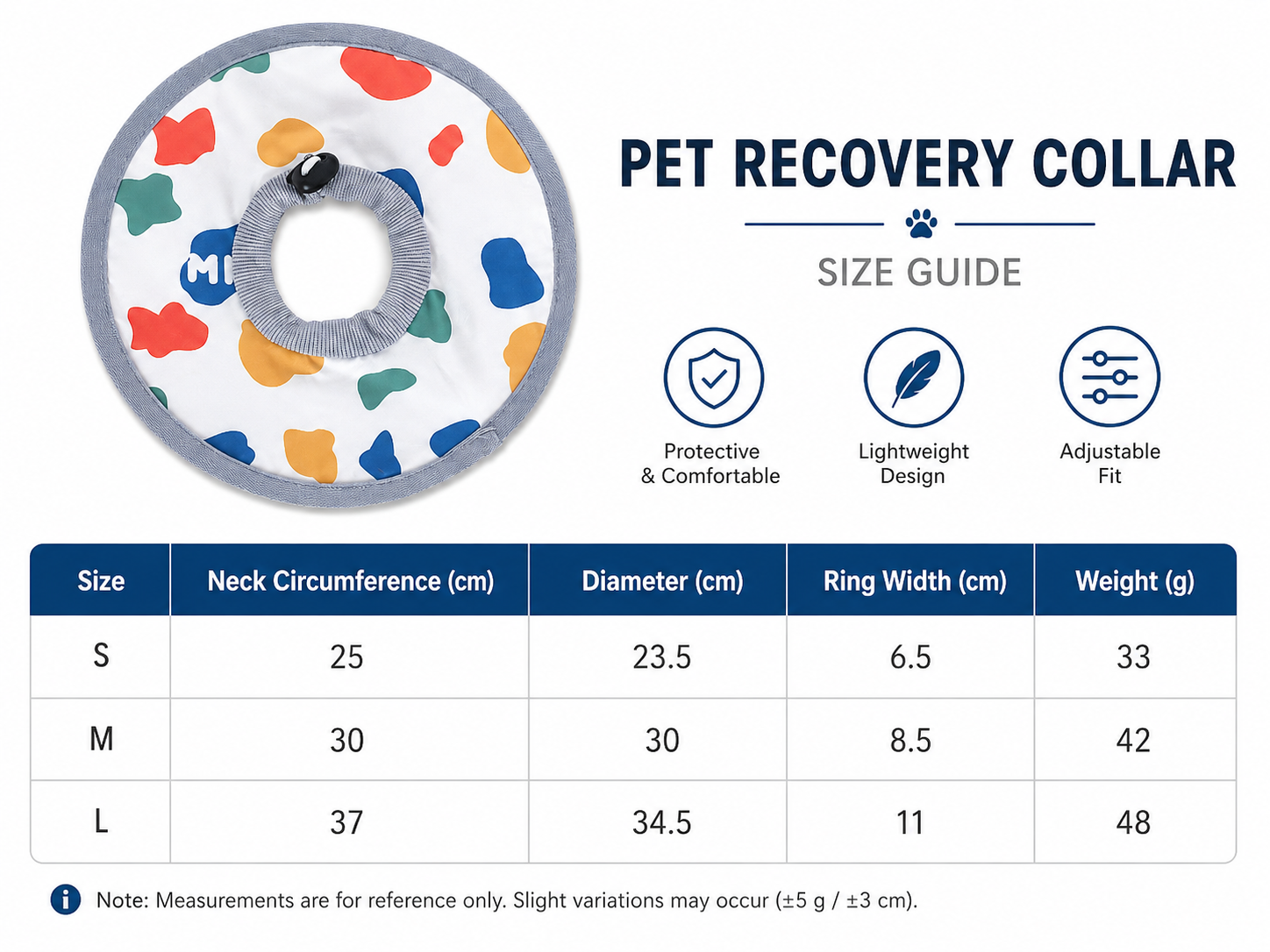 Colorful Flower Soft Waterproof Elizabethan Collar for Cats & Dogs L Size - Adjustable Anti-Licking Recovery Cone After Surgery — image 5