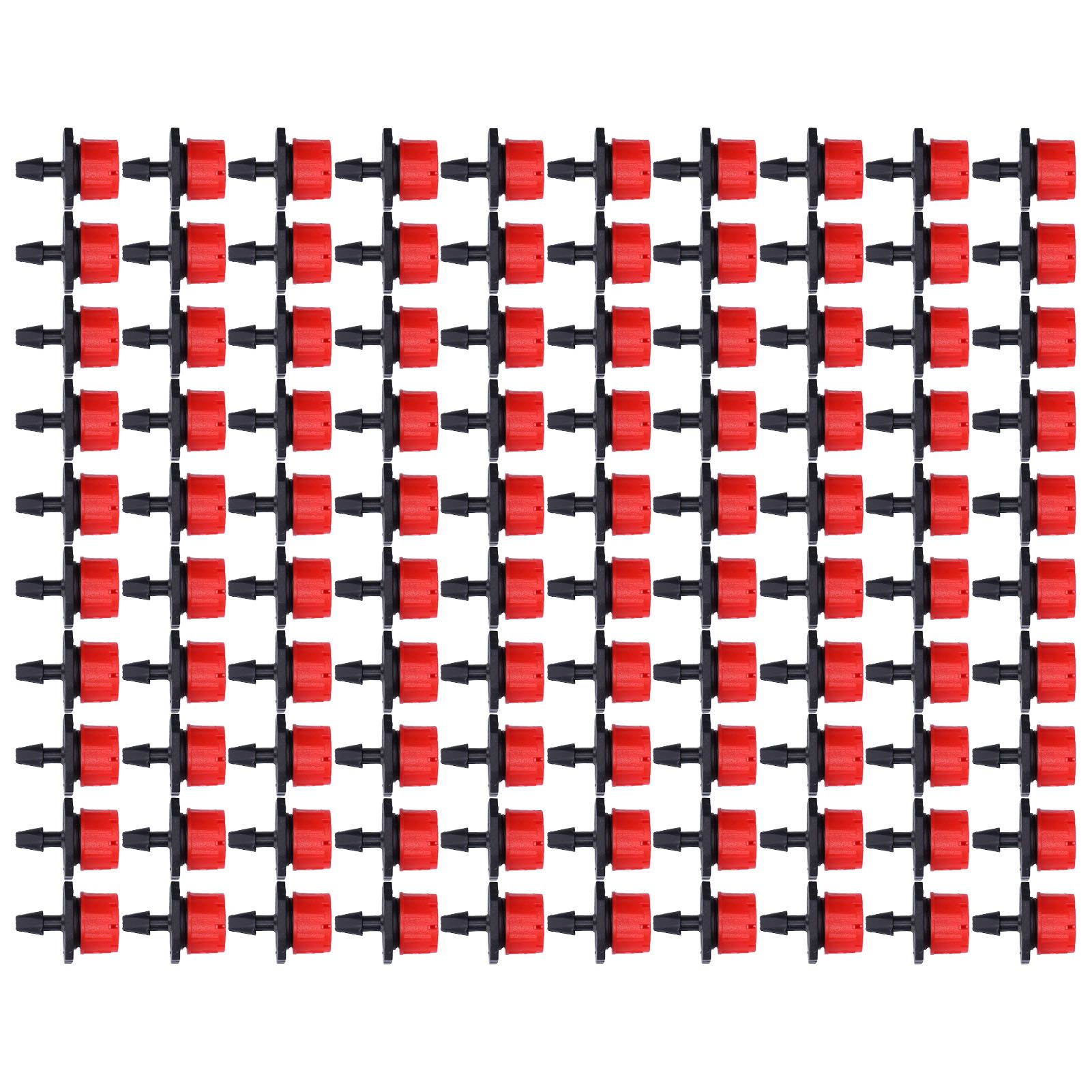 100Pcs 8 Hole Drip Irrigation Emitter Adjustable Drip Irrigation Sprinkler for Garden Greenhouse Courtyard Red — image 2