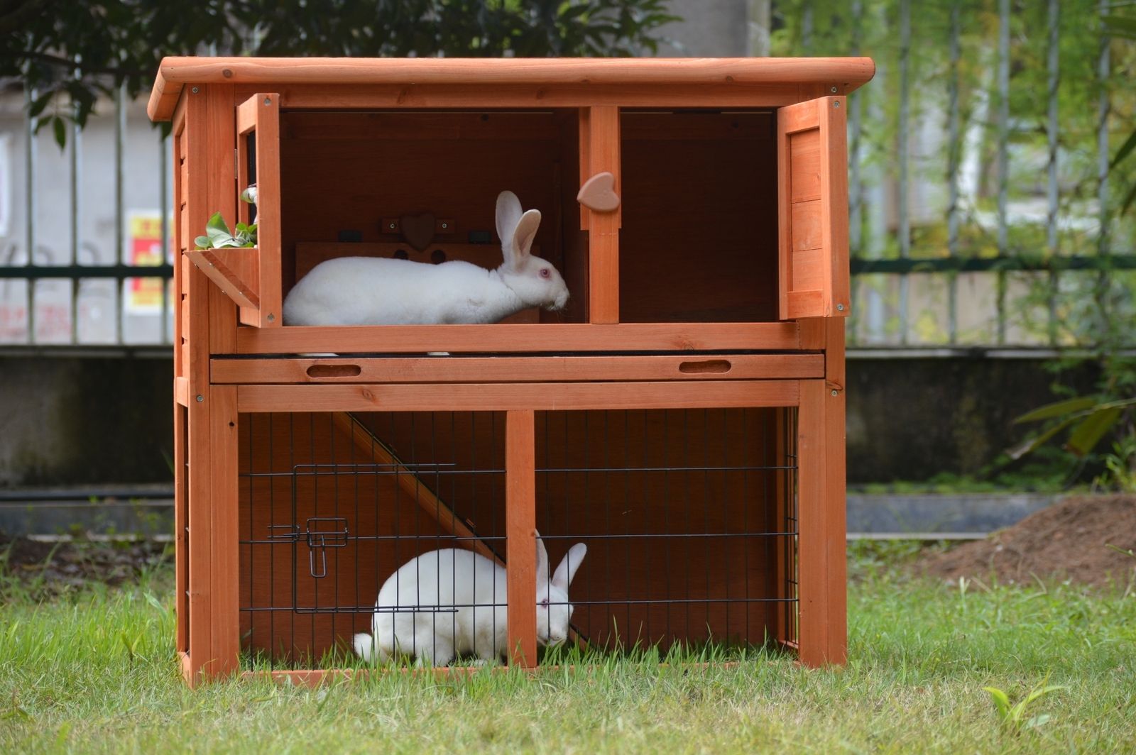 YES4PETS Double Storey Rabbit Hutch Guinea Pig Cage, Ferret cage W Pull Out Tray โ image 4
