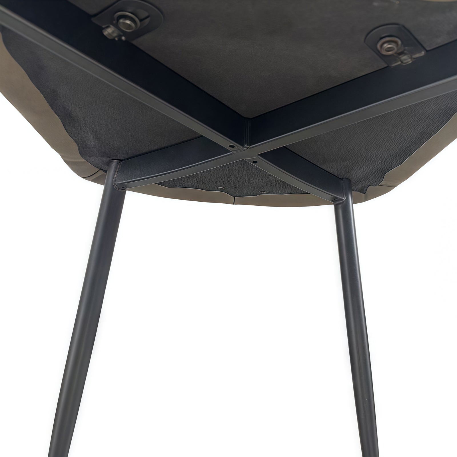 6x Dining Chair Brown Faux Leather Upholstered Seat Powder Coated Iron Legs — image 5