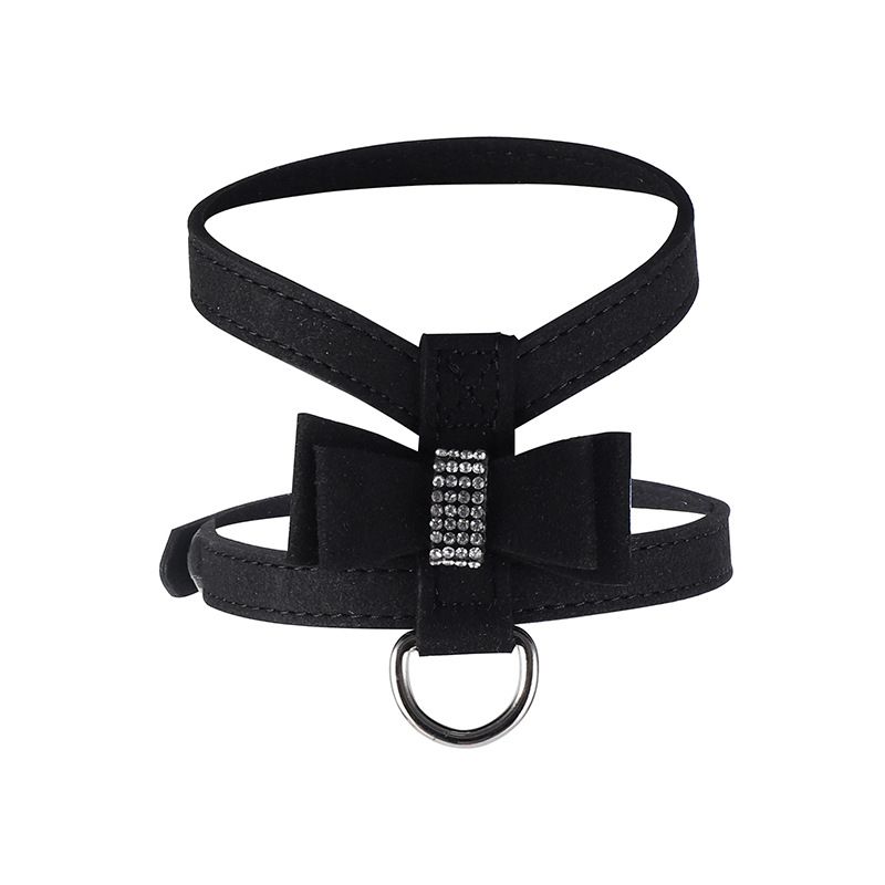 Pet Harness Dog Leash Small Breathable Outdoor Black L: chest circumference 38-46 head circumference 41