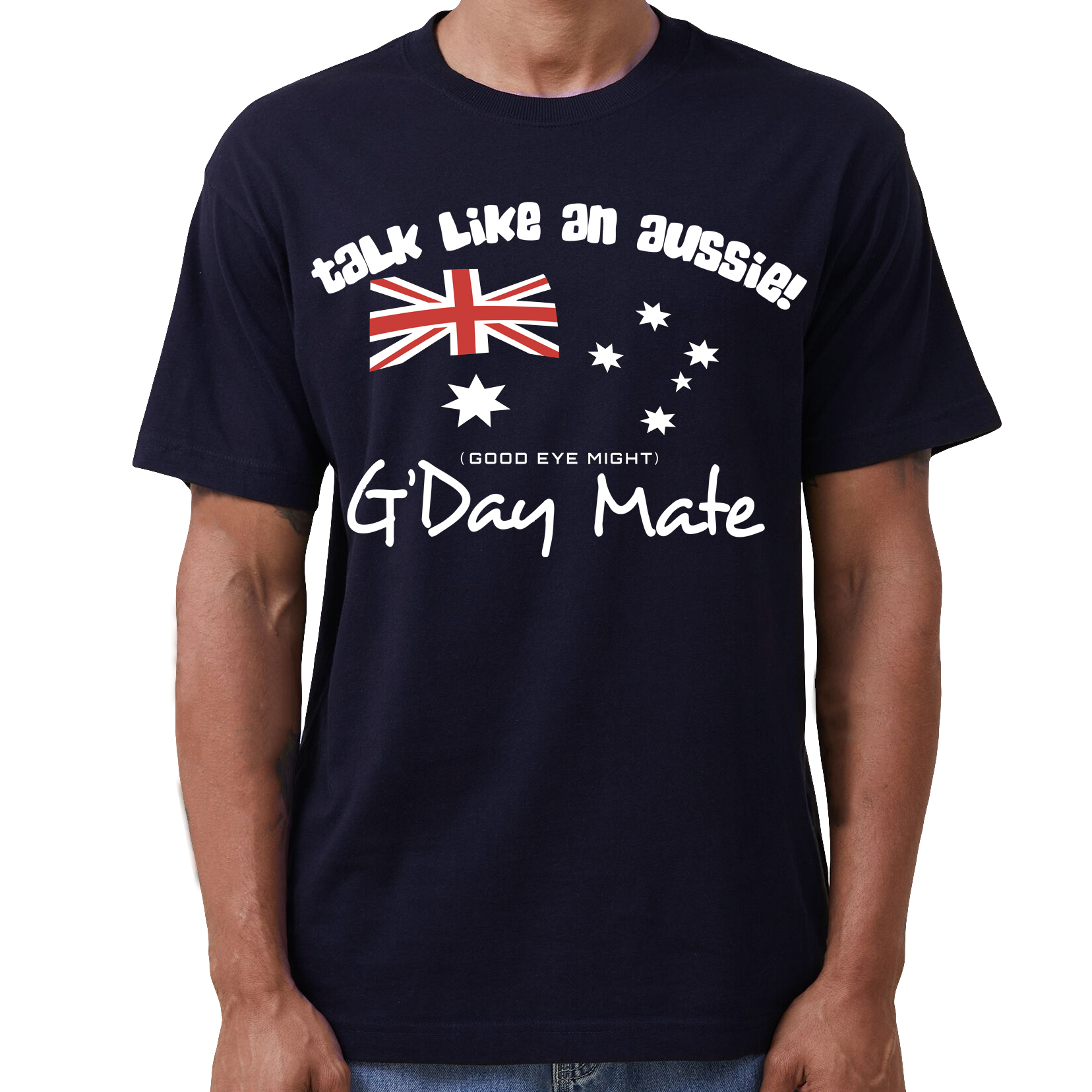 100% Cotton Australian Day Flag T-Shirt Aussie G'Day Mate Navy Souvenir Tee Top, Navy, M — image 3