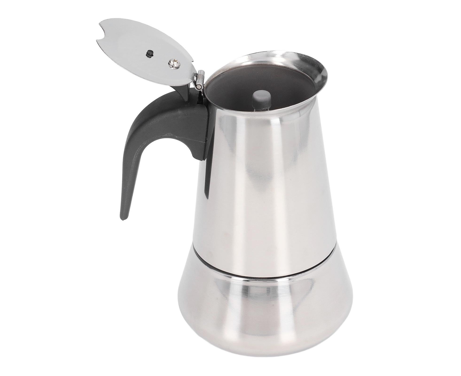 Stovetop Coffee Maker, Large Capacity Stainless Steel Moka Pot, 4 Cups, 400ml โ image 2