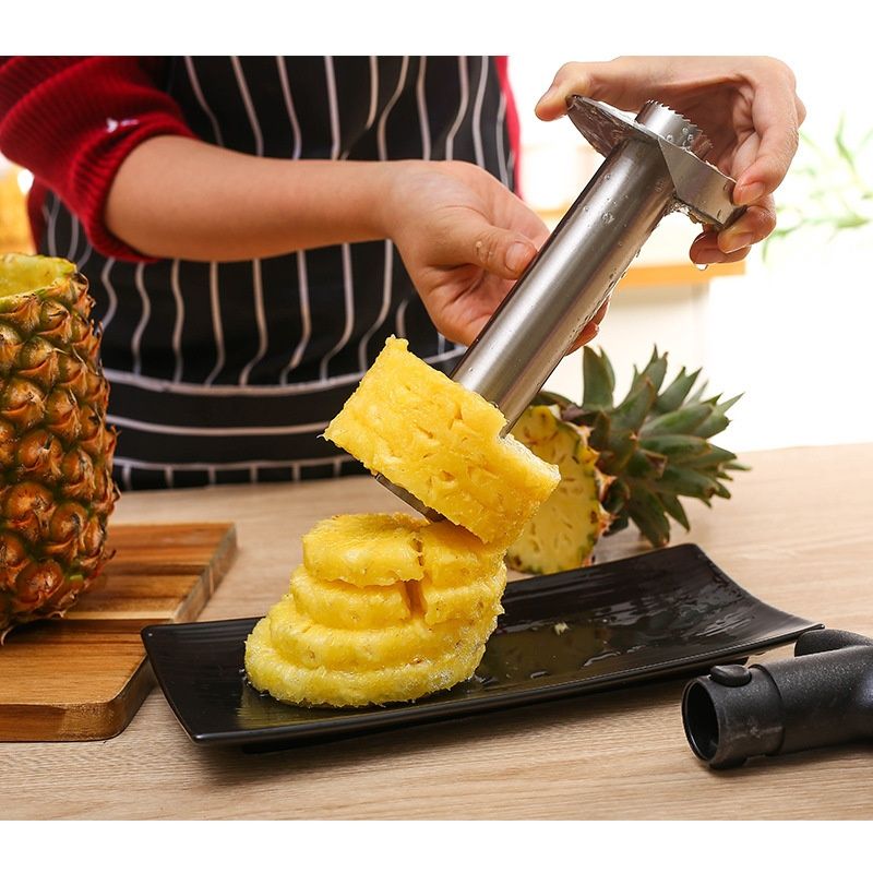 Pineapple Corer and Slicer Tool, Pineapple Cutter Stainless Steel Fruit Peeler Corer Slicer Cutter with Sharp Blade Pineapple Eye — image 3