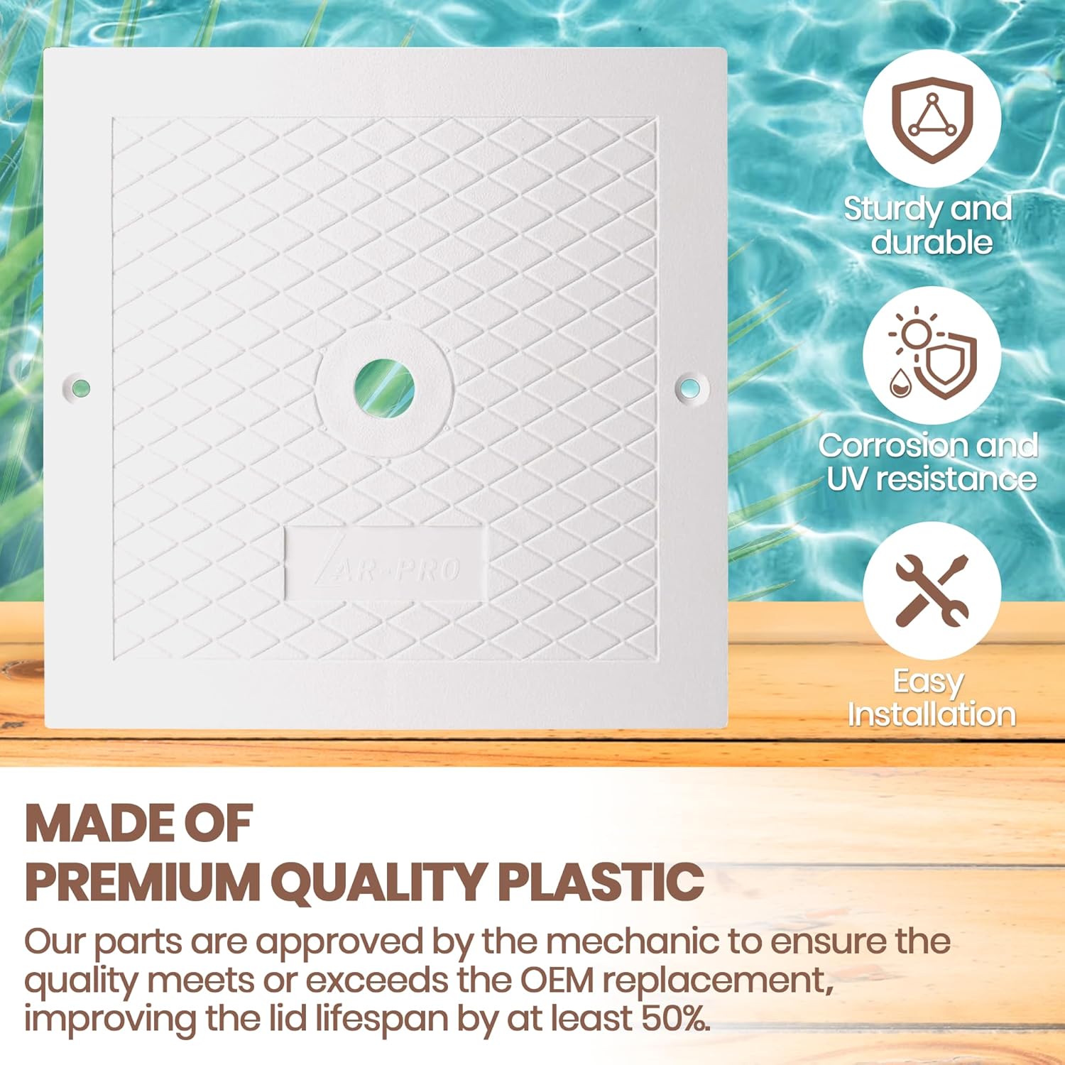 (2-Pack) The Exact 10'' Skimmer Lid Replacement | Compatible with Hayward SPX1082E, SP082, 1083, 1084,1085, and SP1086 | Made of Heavy-Duty Plastic and Fits β image 4