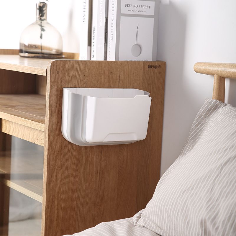 Trash Can Wall Mounted Trash Can Plastic Garbage Bin Foldable Kitchen Dumpster Rectangular Waste Organizer for Powder Room