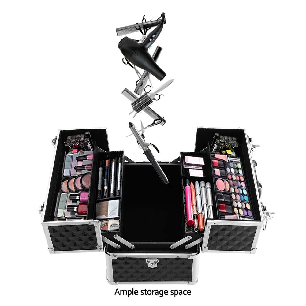 Embellir Portable Cosmetic Beauty Makeup Case - Diamond Black — image 5