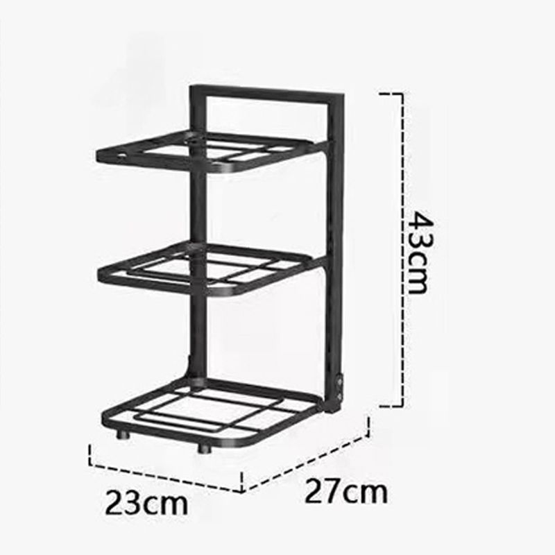 Pot Storage Rack Multilayer Thicken Strong Bearing Round Corner Pot Organizer for Kitchen Three Layers/43x27x23cm — image 2
