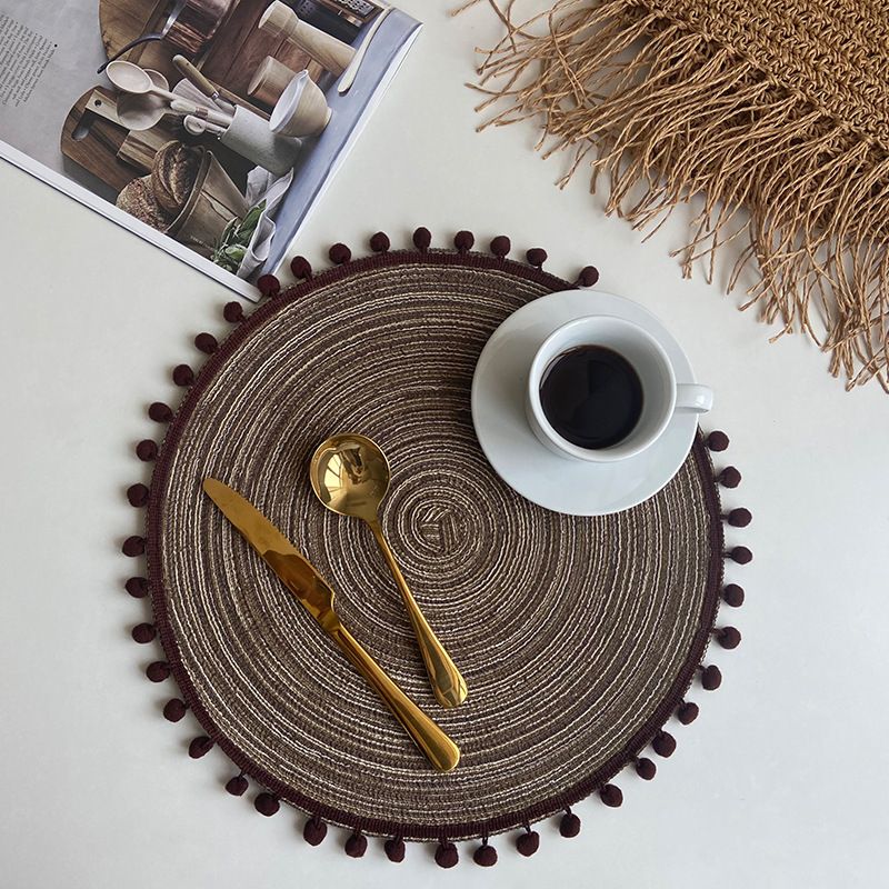 Textured Placemats 15 Inches Round, Set of 4 – Modern Traycloth Table Mats for Home, Dining Room Décor, Banquets, Indoor — image 4