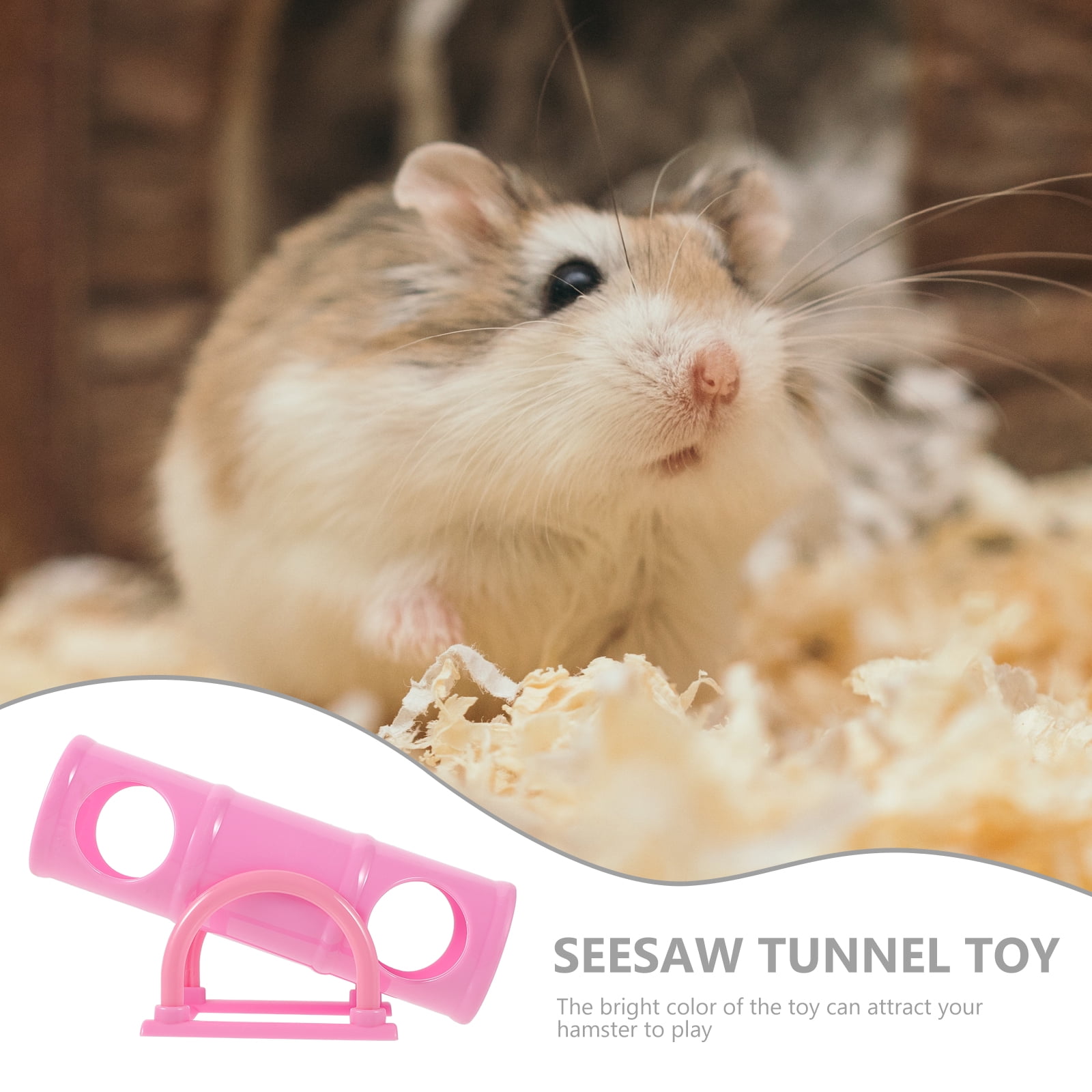 Pink Guinea Pig Toys Hamster Seesaw Pets Tunnel Small Animals โ image 3