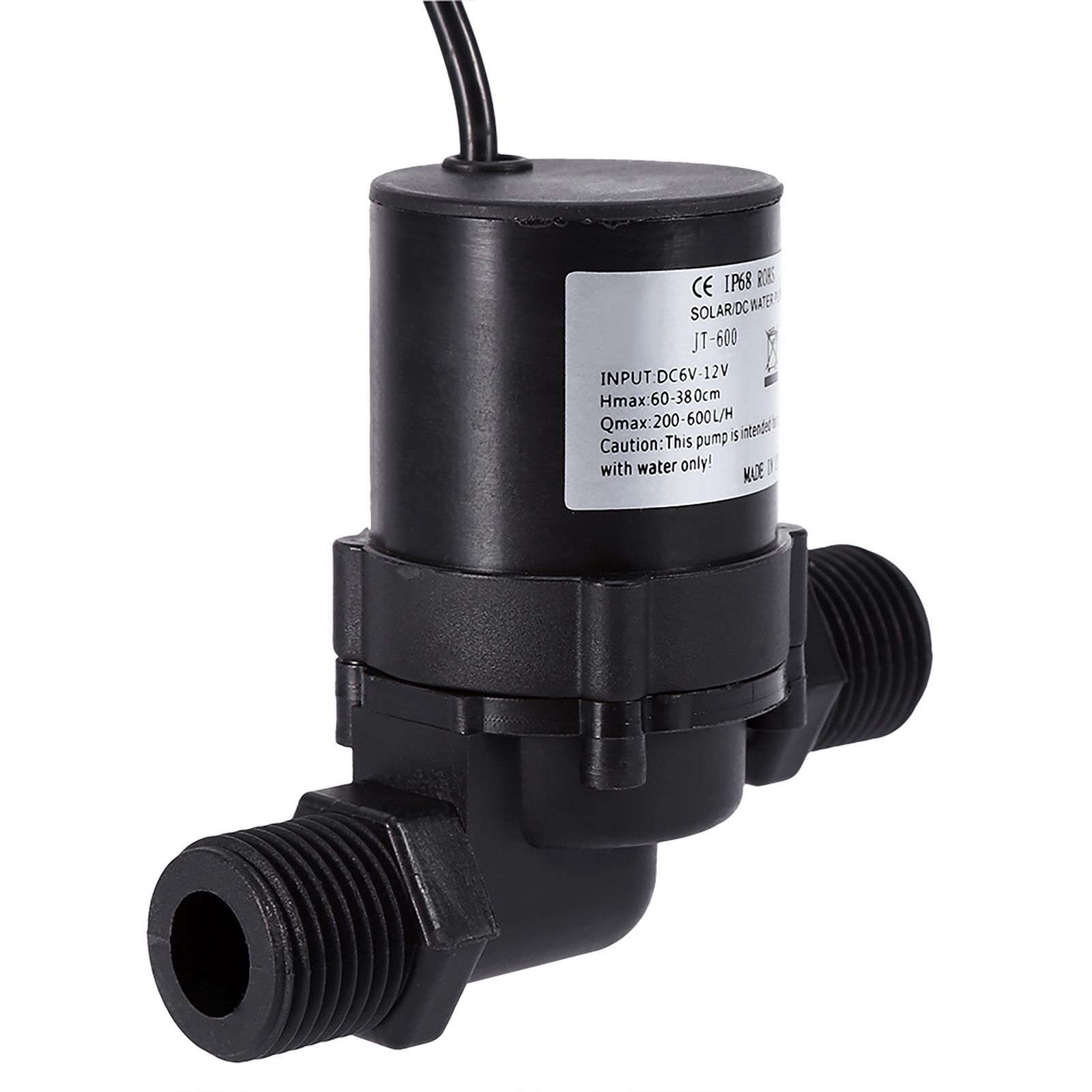 DC 12V Solar Water Circulation Pump Brushless Motor Water Pump 600L/H IP68 Waterproof Plug — image 4