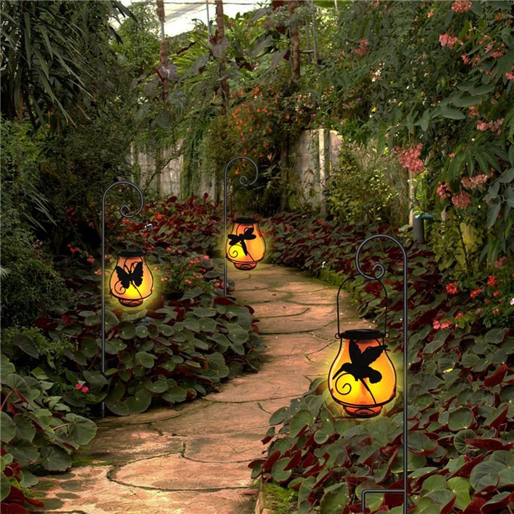 Solar Flame Lantern Lights Flickering Flames Outdoor Solar Lights Hanging Lanterns Waterproof Decoration Lighting Lanterns — image 6
