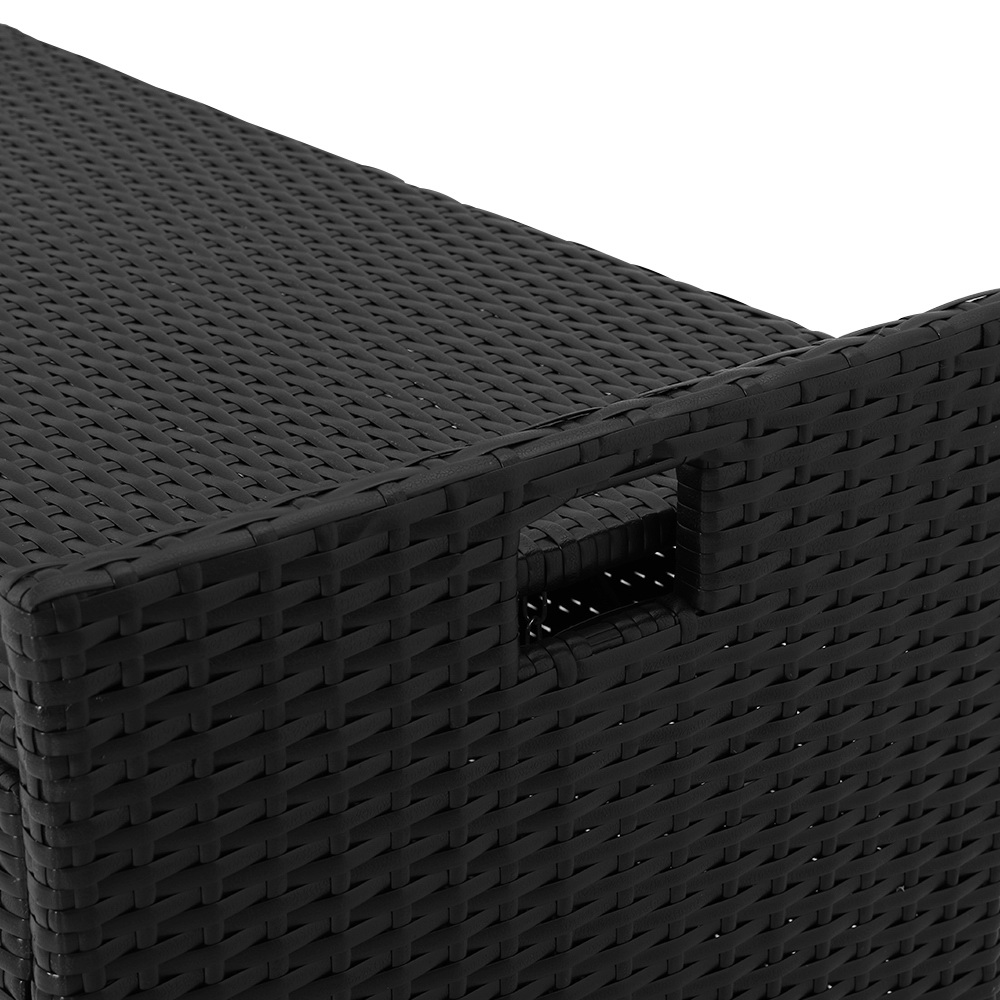 Gardeon Outdoor Storage Bench Box Wicker Garden Sheds Tools Cushion Patio Furniture Black โ image 4
