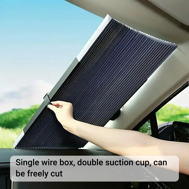 Retractable Folding Sunshade Car Curtain Blackout Window Shade Vehicle Sun Block — image 4