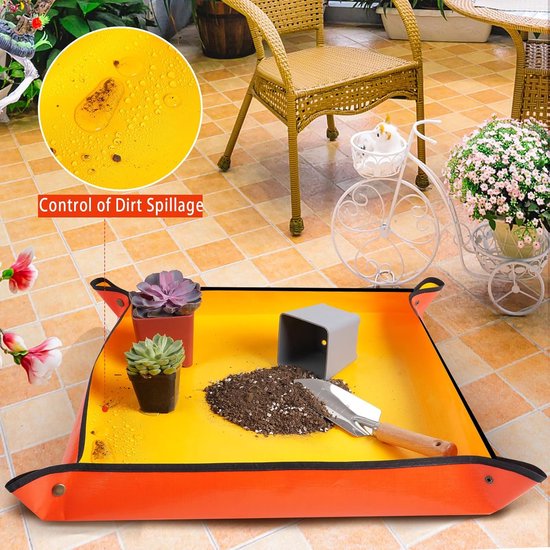 Houseplant Transplant Mat – Foldable and Portable Transplanting Mat to Prevent Soil Spills – Ideal for Succulents – Garden Gift for Plant Lovers (27" x 27") — image 5
