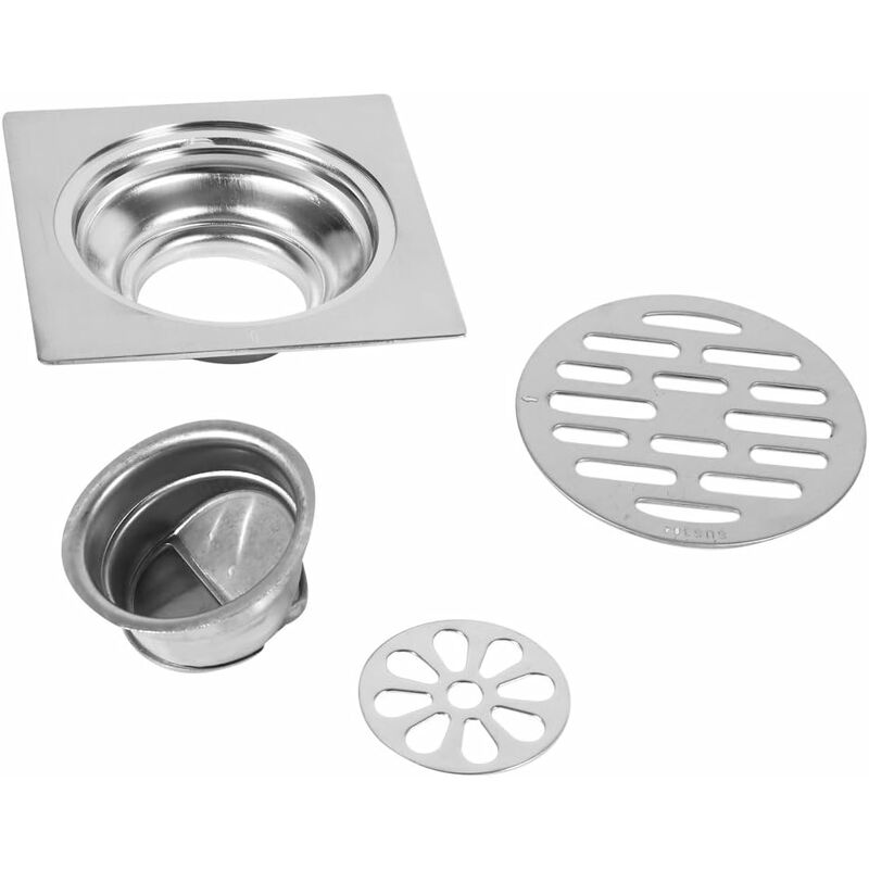 Floor Drain Stainless Steel Thick Anti-Odor Square Shower Drain For Bathroom 100Mm (Style: 2) โ image 2