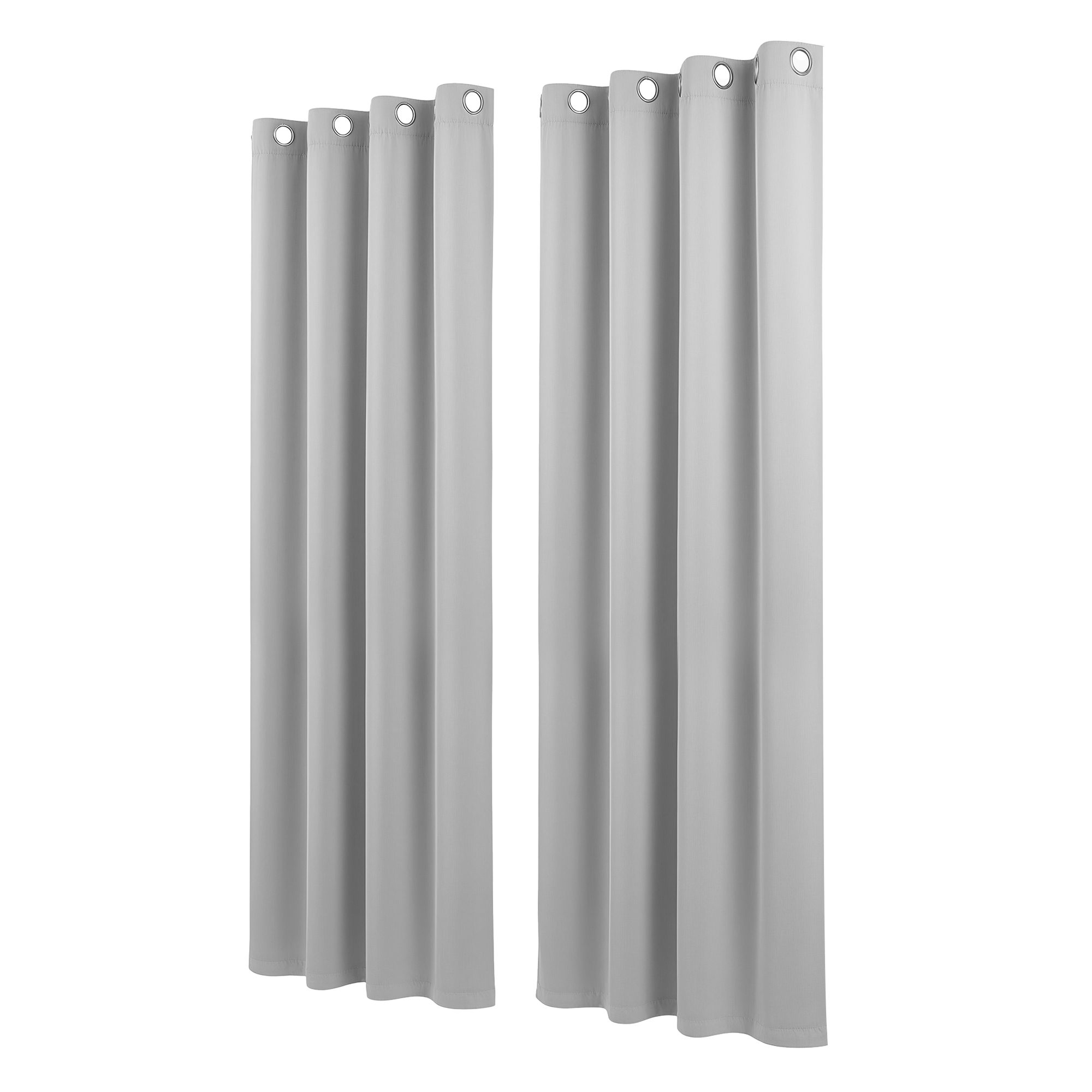 Artiss Blockout Curtains 2X 132x213cm Thermal Insulated Eyelet Drapes Grey โ image 4