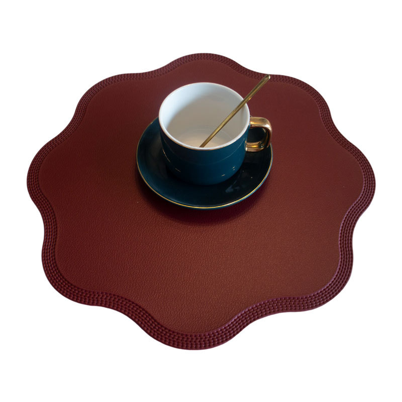 Grey Nordic Style Faux Leather Placemats Set of 4 - Heat-Resistant Waterproof Table Mats 38x38cm(cutlery not included) — image 4