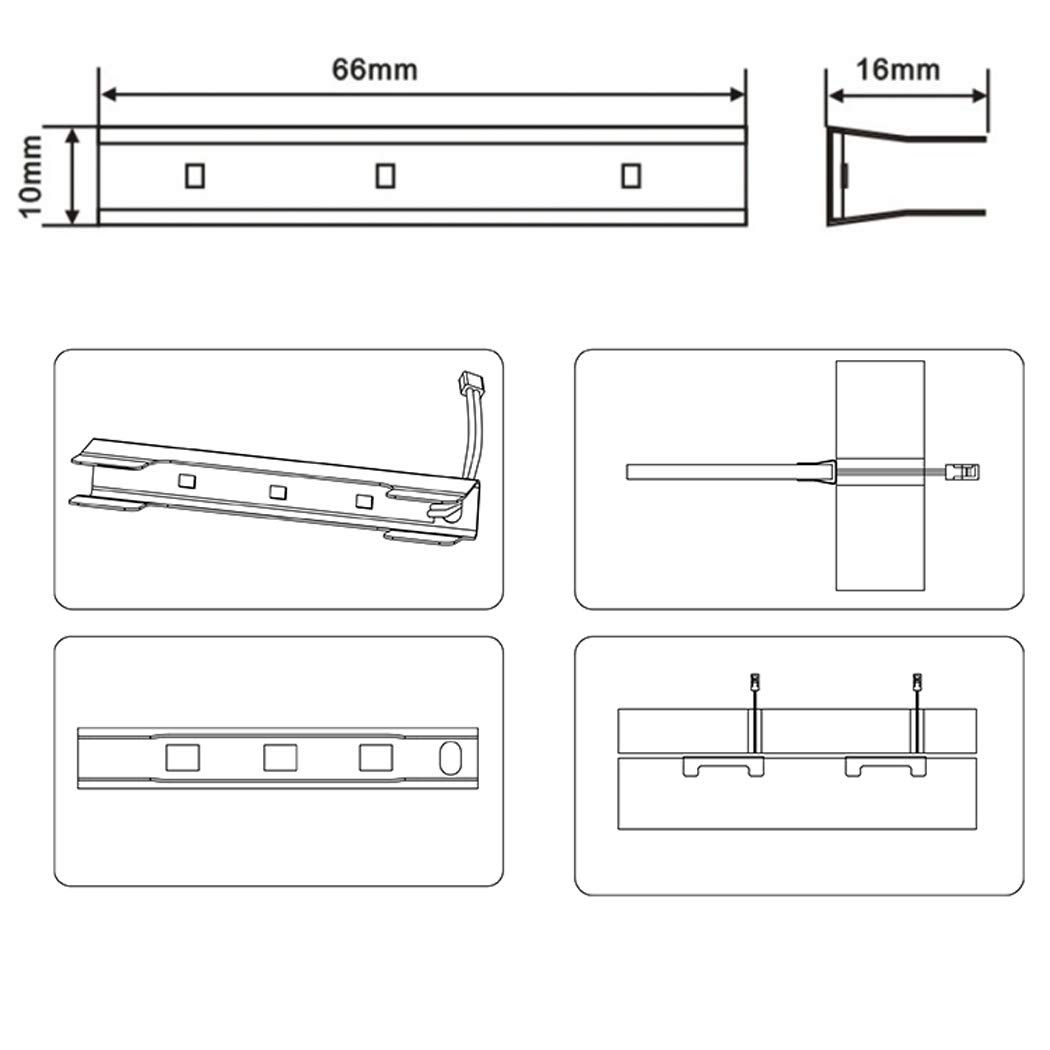 LED Under Cabinet Night Lights Kit for Glass Edge Shelf Back Side Lighting Using Flexible Cable and Clip with RF Remote(6 Lights RGB) — image 4