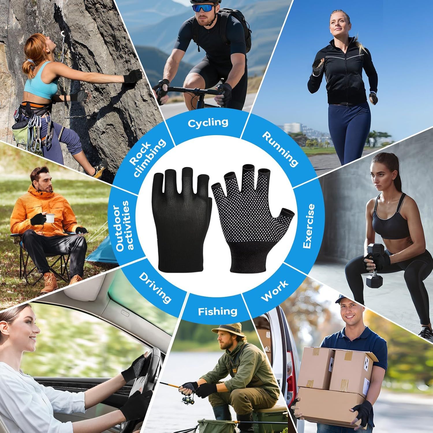 Summer Touchscreen Gloves for Women and Men, Anti-Slip Light Weight Half-Finger Gloves for Hiking, Warm Glove Cycling Driving, Cold Weather, Running, Outdoor — image 6