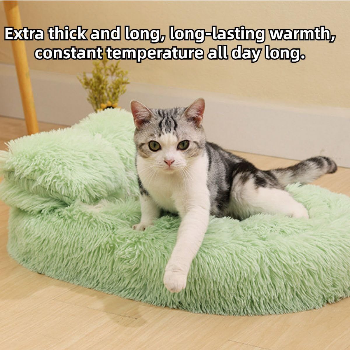 Dog Bed with Cover Cave, Orthopedic Dog Bed with Blanket, Pet Bed Cozy Cuddler Mat, Anti-Anxiety Calming Pad for Puppy Cat - Gray - Size 24.07"L x 15.75"W x — image 4