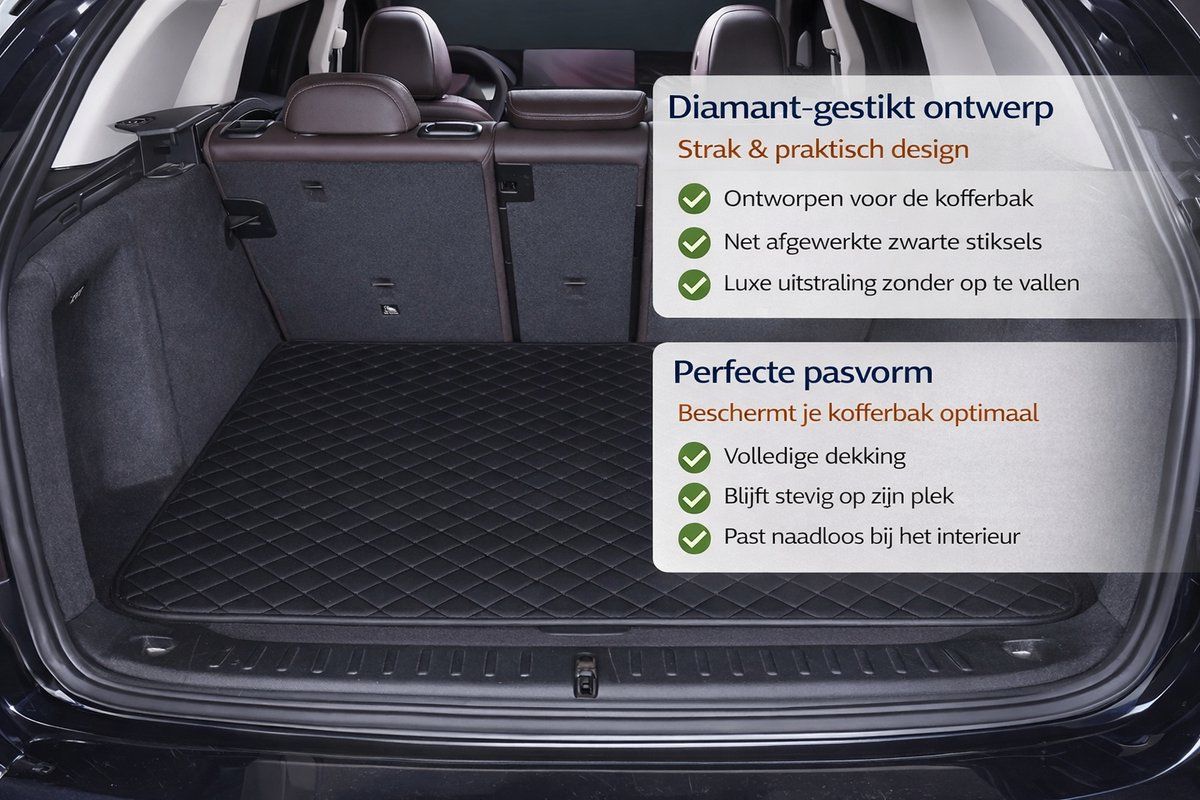 Universal Trunk Protection, Car Blanket for Dogs, Car Mat PU Leather with Diamond Pattern, Durable Cargo Area Protector, SUV and Hatchback — image 2