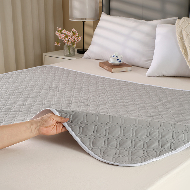 Washable Incontinence Bed Pad 100x150cm Reusable Waterproof Mattress Protector with Non-Slip Backing 4-Layer Absorbent Underpad for Elderly and Adults Smoky