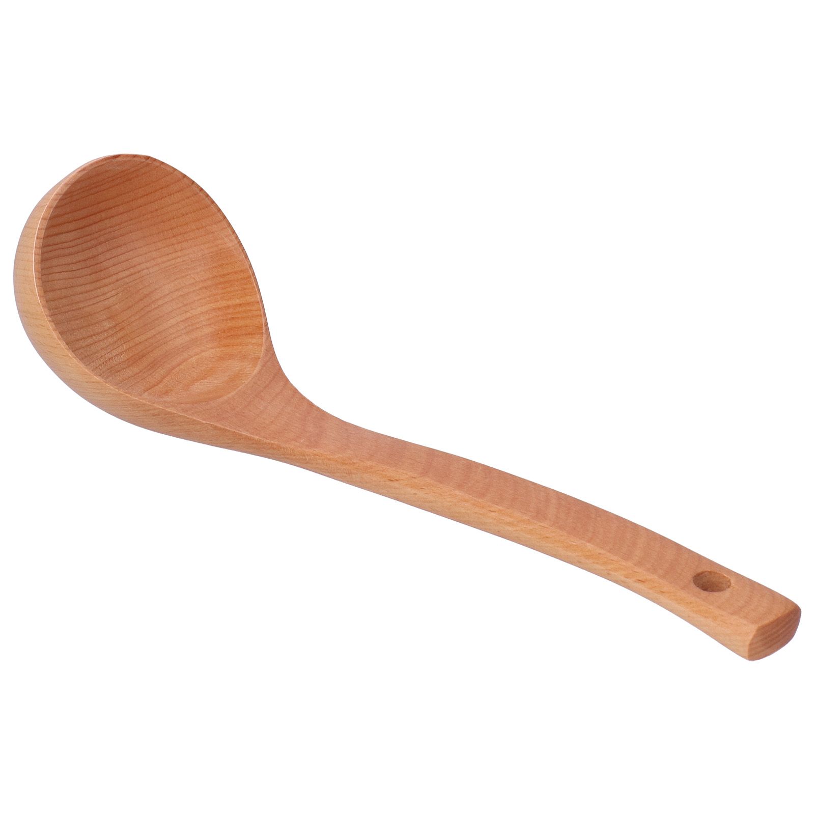 Soup Wooden Spoon with Hanging Hole Long Handle Lightweight 27.5x7.5cm/10.8x2.9in — image 3
