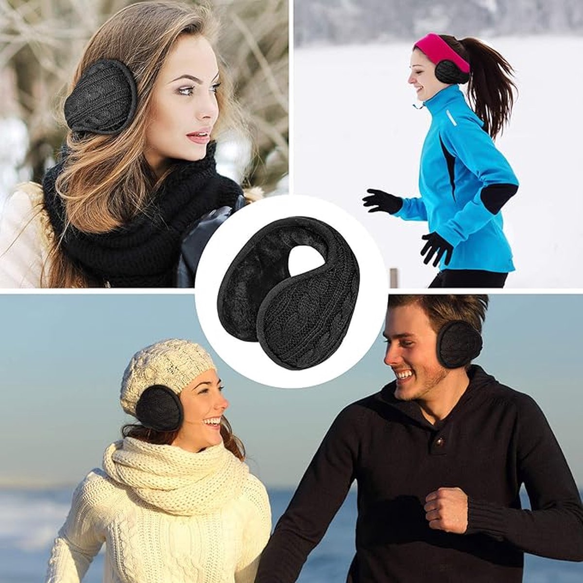 Warm Ear Warmers - Ear Warmer - Classic Winter Ear Warmers - Fleece Ear Warmers - Wraparound Sturdy Soft Comfortable Plush - Fleece Headband - Ear Warmer Hat — image 5