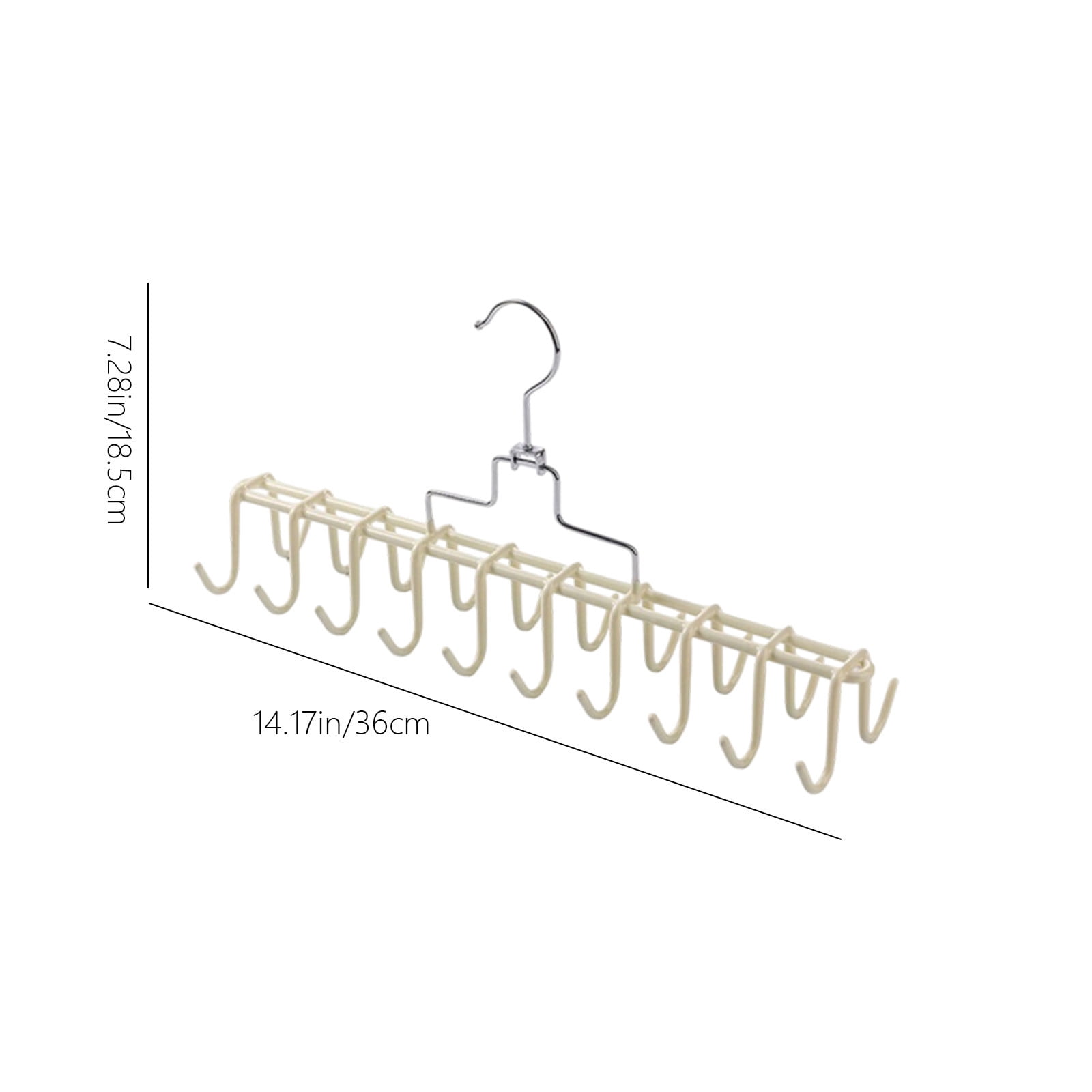Belt Tie Rack Hanger, for Closet Metal Belt Organizer, 20 Hooks, Multi Purpose Hanger, for Shawls Scarves Closet Organizers and Storage White โ image 3