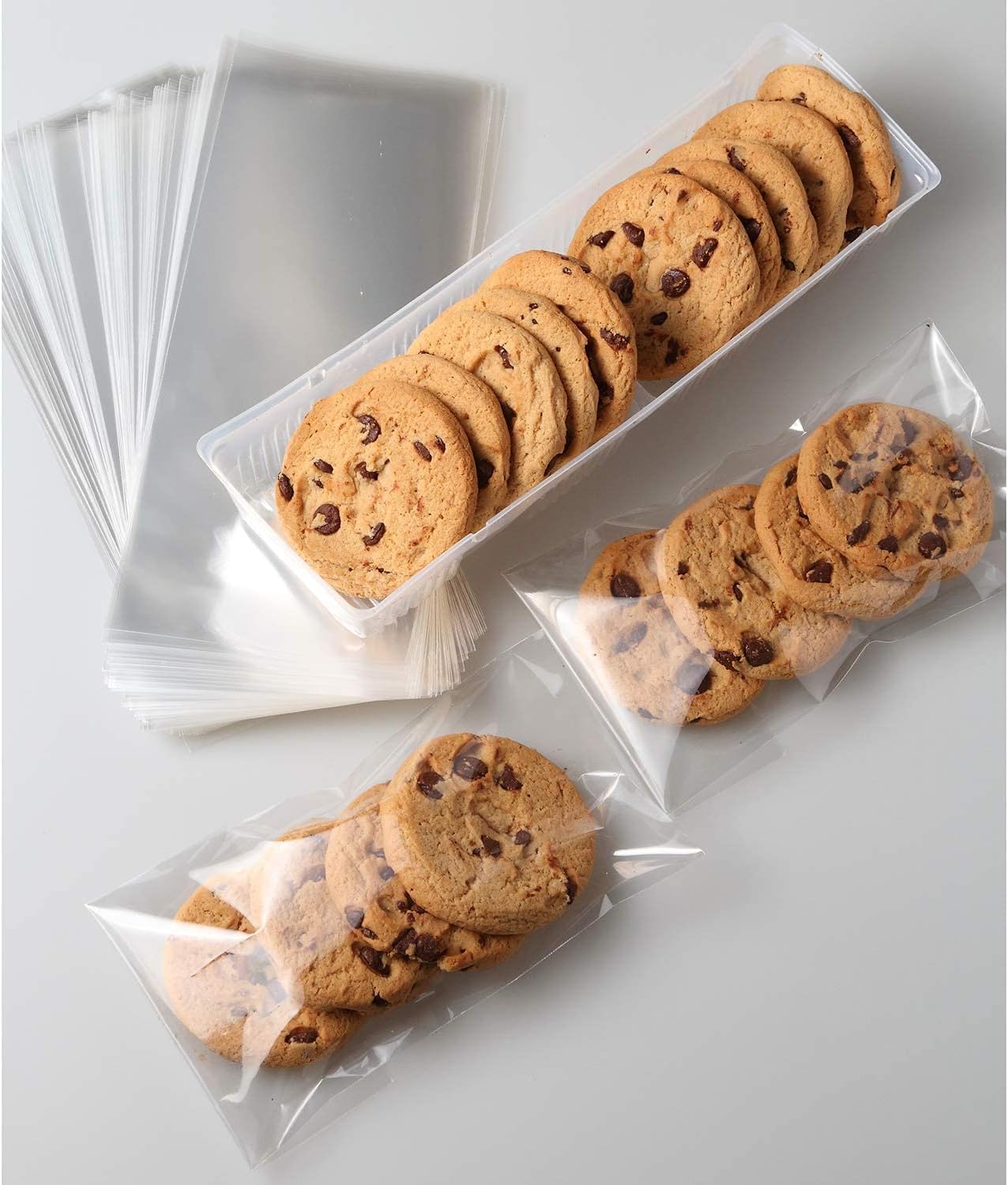 Cellophane Treat Bags,200 Pcs 3x11 Inches Clear Pretzel Bags,Cello Bags with Twist Ties for Packaging Candies,Cookies — image 5