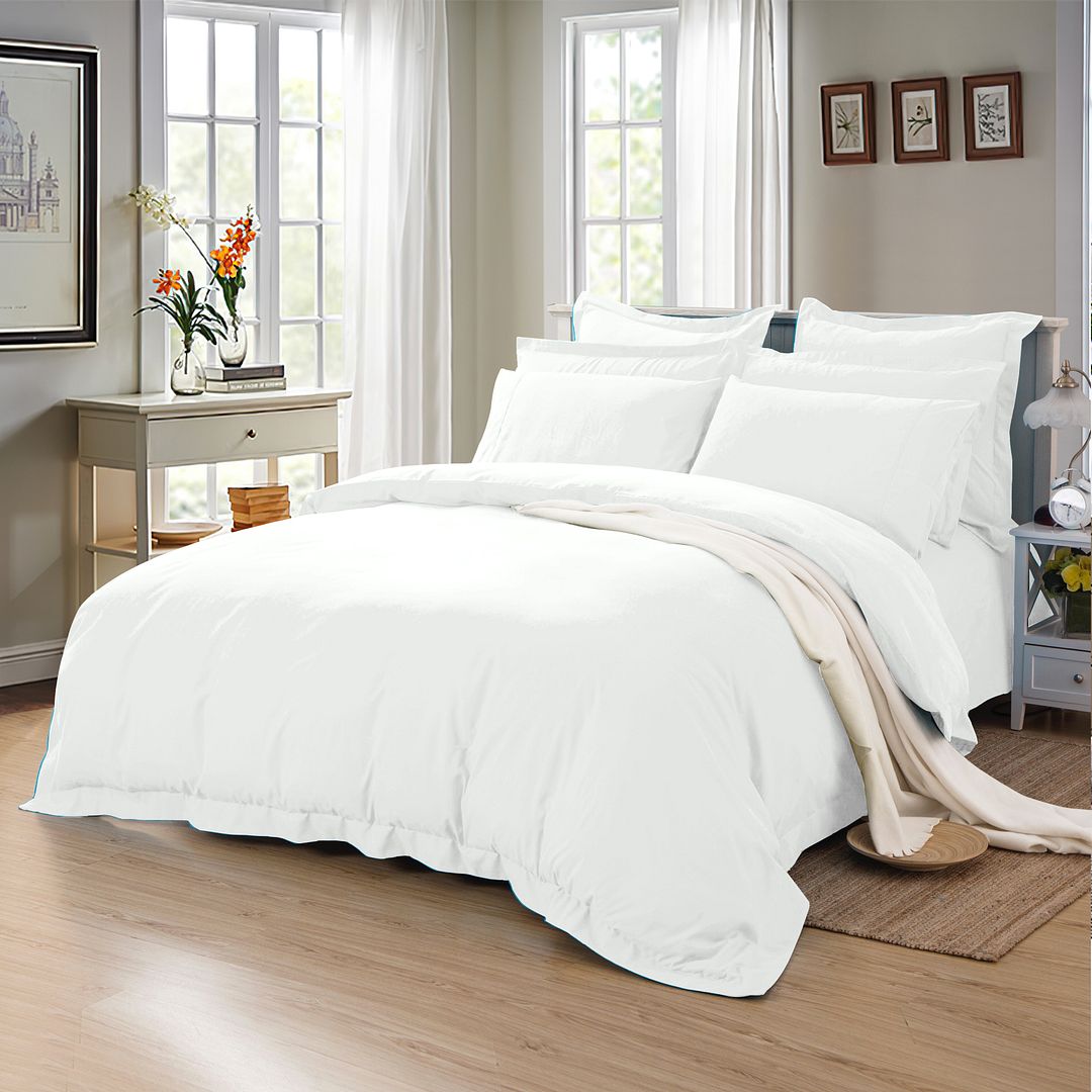 1000TC Tailored Super King Size White Duvet Quilt Cover Set โ image 2