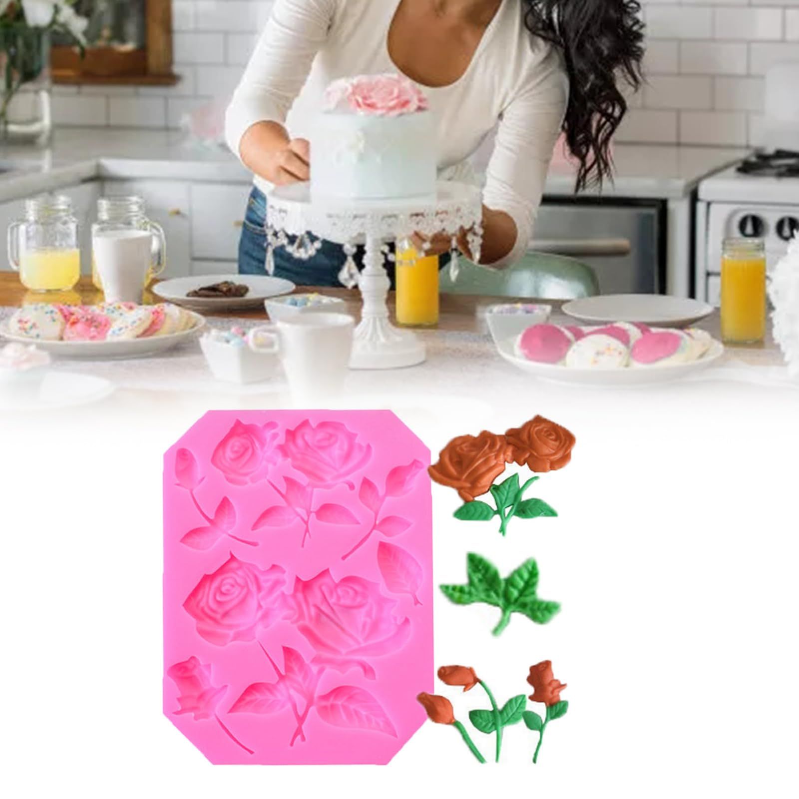 Flower Fondant Mold For Cake Decoration Chocolate Silicone Mold DIY Candy Baking Mold Rose Cheesecake Mold DIY Chocolate โ image 3
