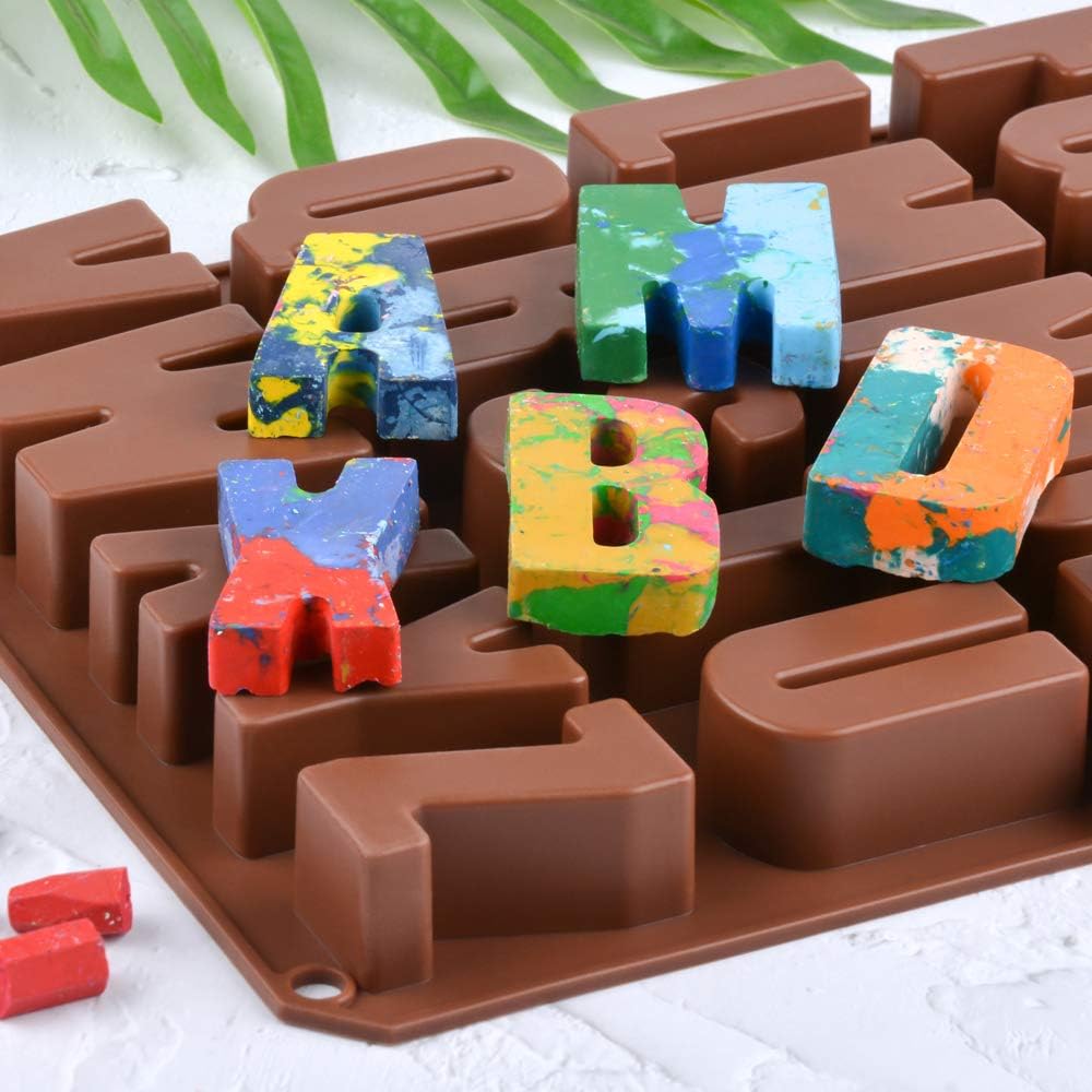 26 Cavities Large Letter Molds Silicone Alphabet Mold for Crayon, Resin, Chocolate, Candy, Wax, Cake Baking Decor (1) โ image 6