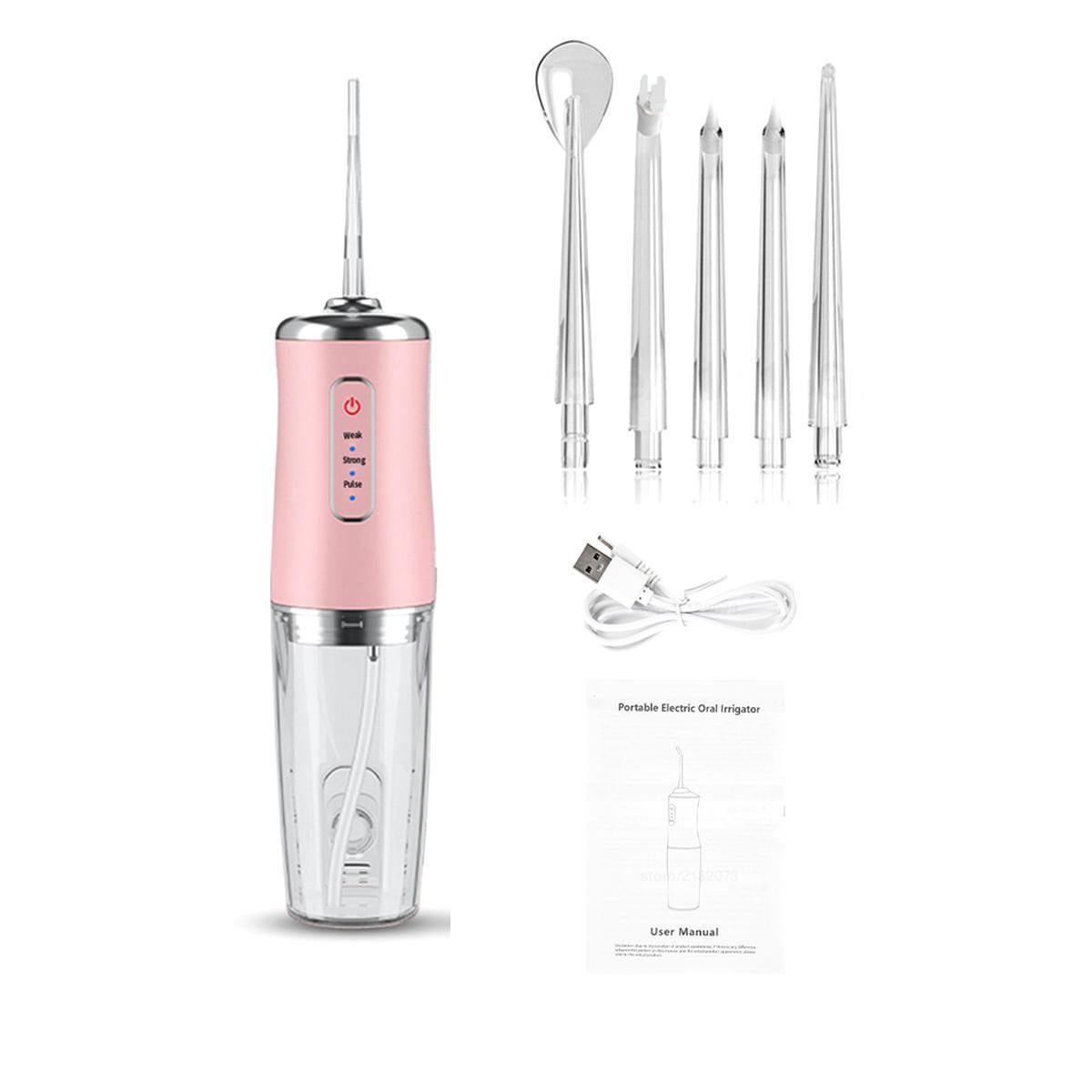2pcs Water Dental Flosser Electric Water Cordless Teeth Cleaner for Home Travel -Green and Pink โ image 4