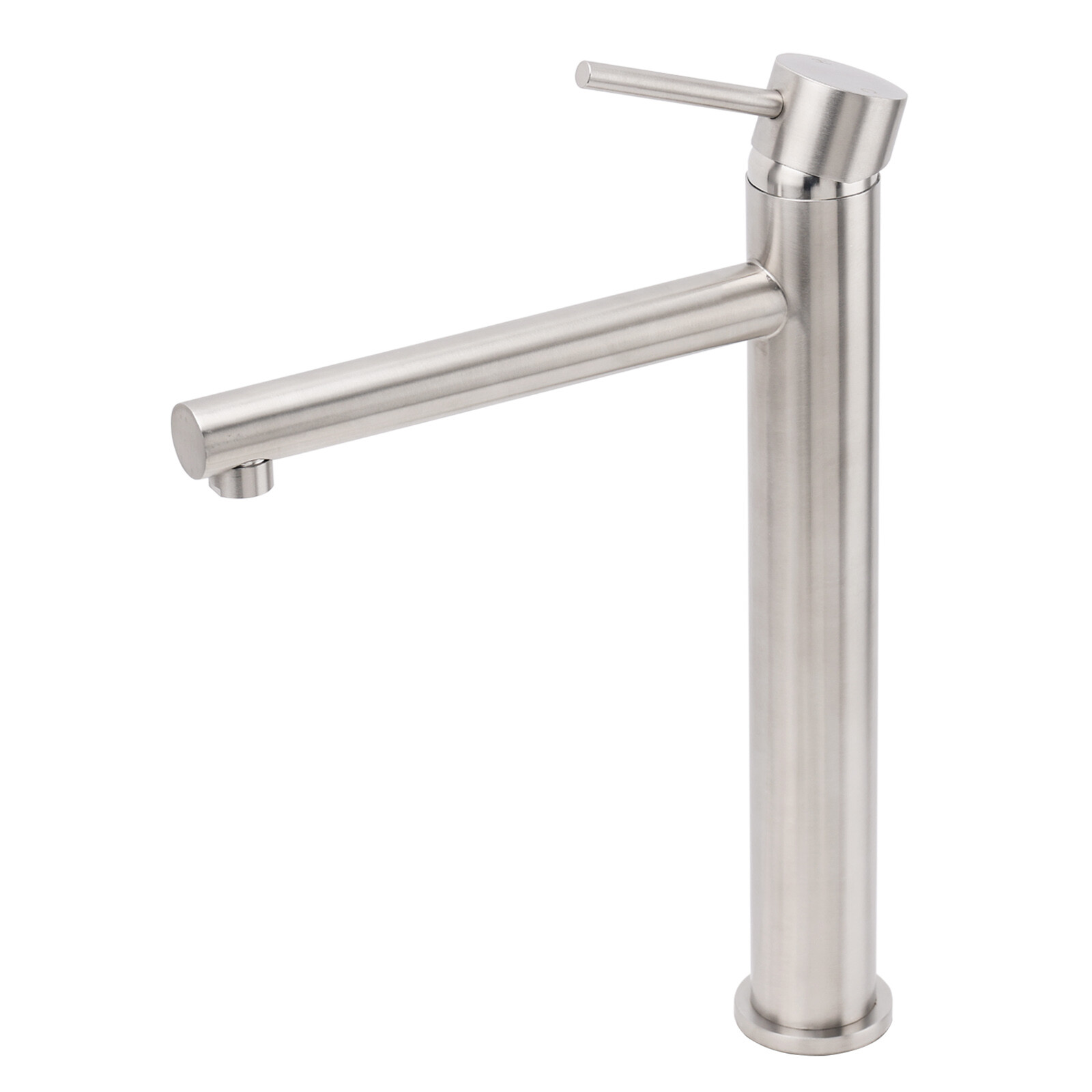 Brushed Nickel Classic Round Bathroom Basin Straight Spout Mixer Sink Faucet Tap โ image 2