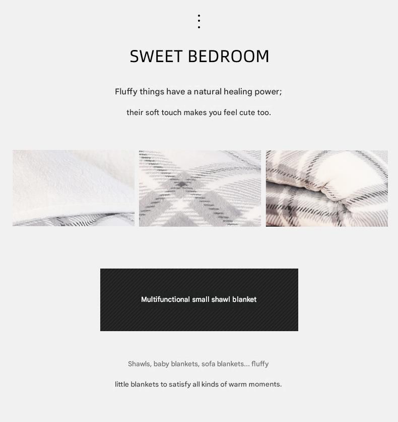 Black and White 100*140cm Japanese-Style shawl blanket Ultra-Soft Blanket - Thick Polyester Throw for Sofa, Bed, Office, Cozy Nap Blanket for Winter & All — image 5