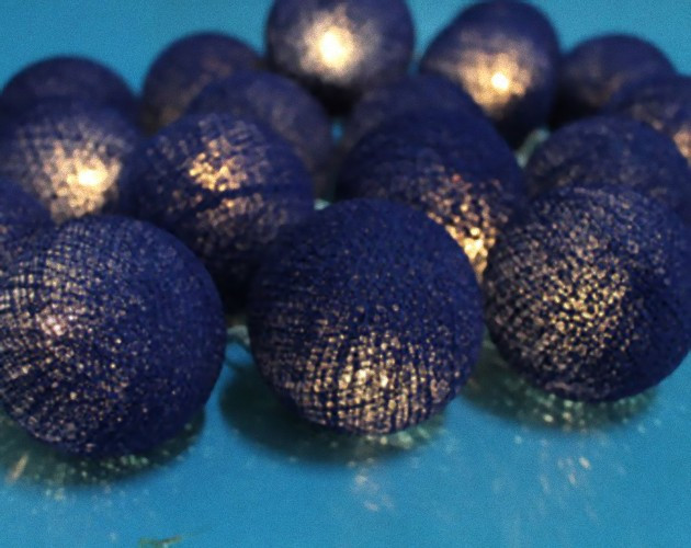 20 Ball Dark Blue 3m String Light Battery Box 5cm Cotton Ball Christmas Birthday Boy Special Occasion Decoration โ image 6