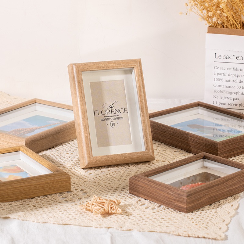 1 Piece Wooden Photo Frame with Freestanding Display Stand for 6 Inch Photos, Wall or Tabletop Home Decor, White โ image 2