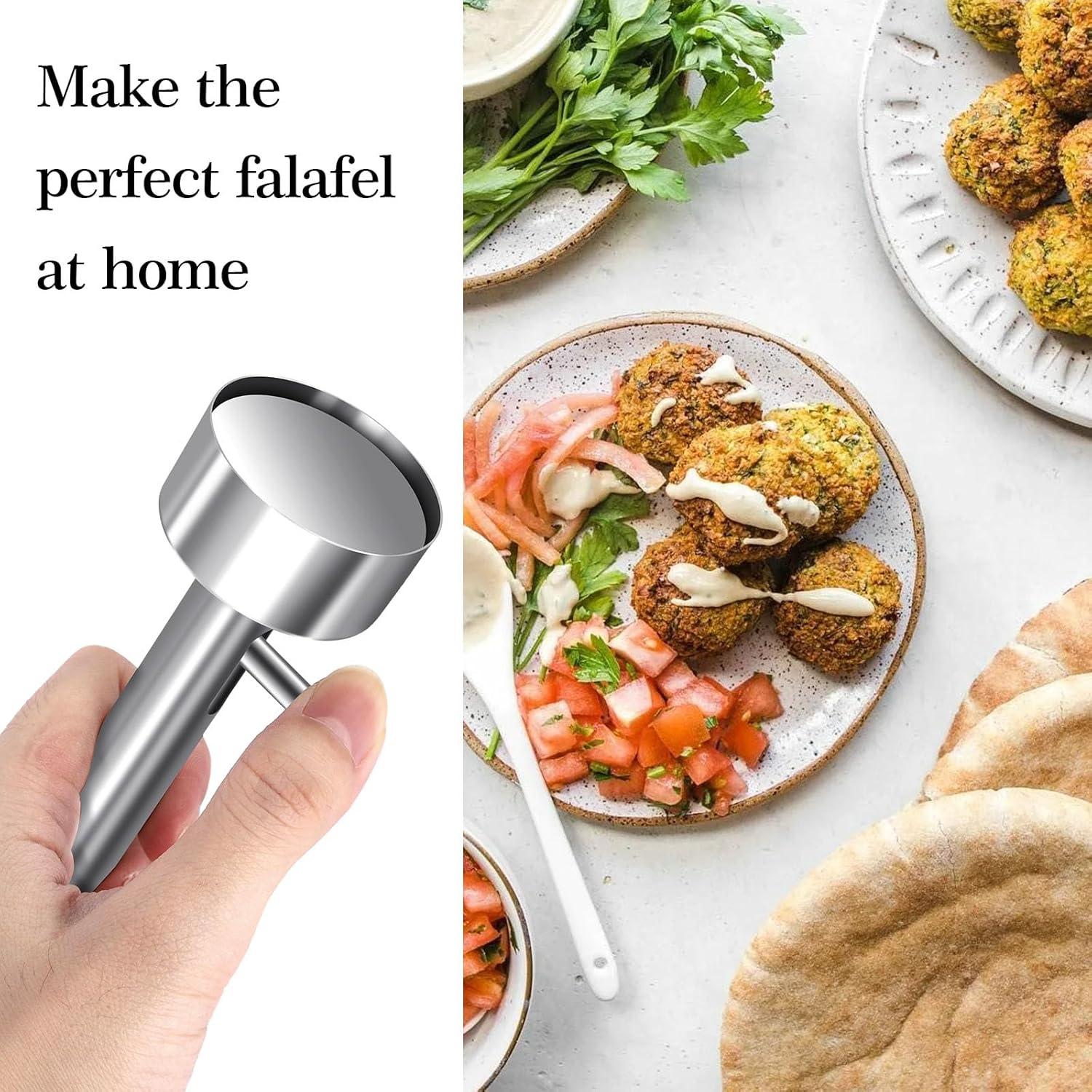Professional Patty Maker with Thumb Grip - Perfect for Falafel Burgers and Meatballs — image 5