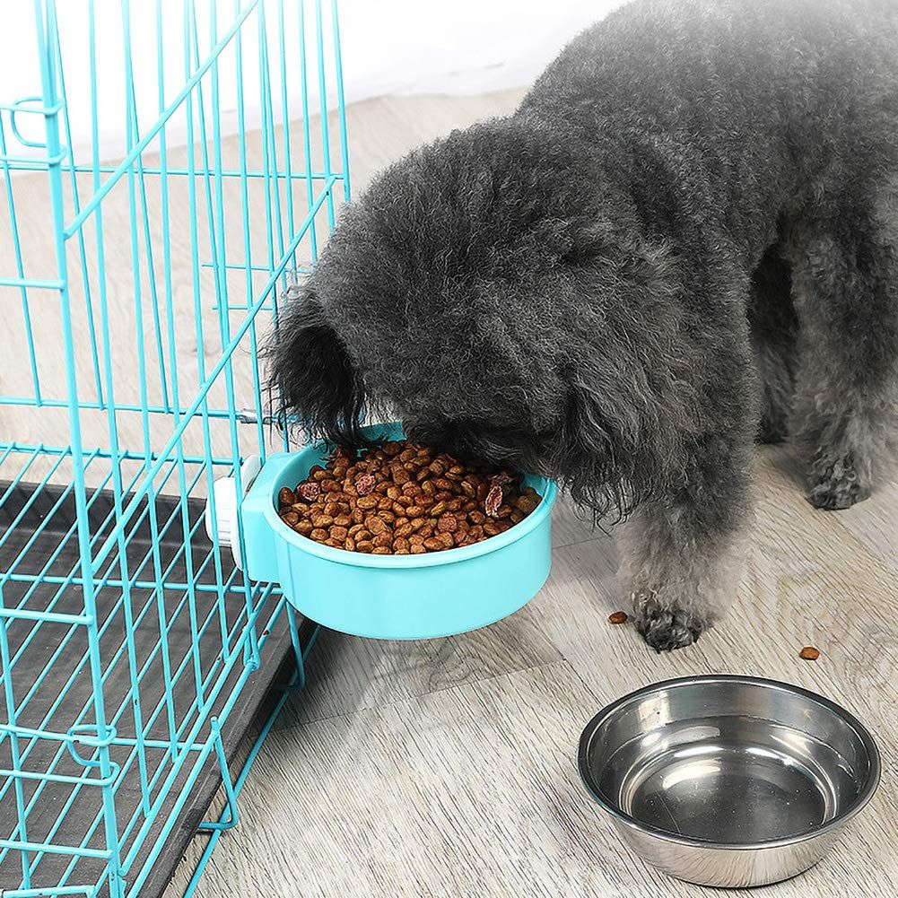Crate Dog Bowl Stainless Steel Removable Food Bowl Feeder Pet Drink Water Dish Hanging on Cages for Puppy Cat Parrot Bird — image 5