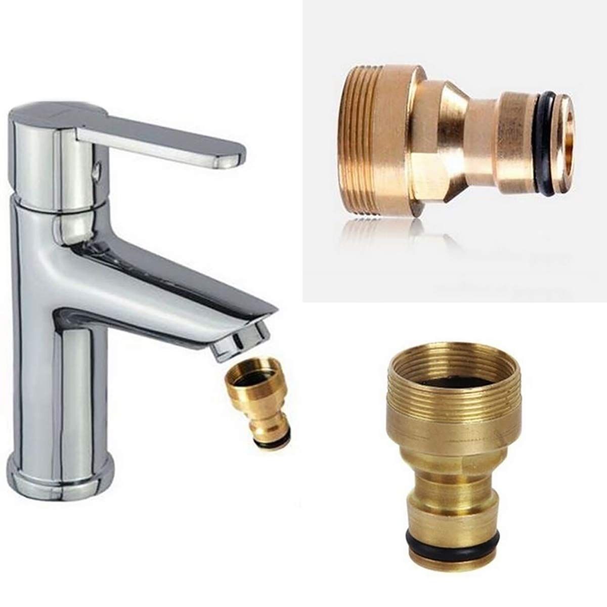 Female Thread to M22 Male Thread Stainless Steel Brass Nipple Joint Connection Joint Adapter Pipe Fitting,Yellow — image 4