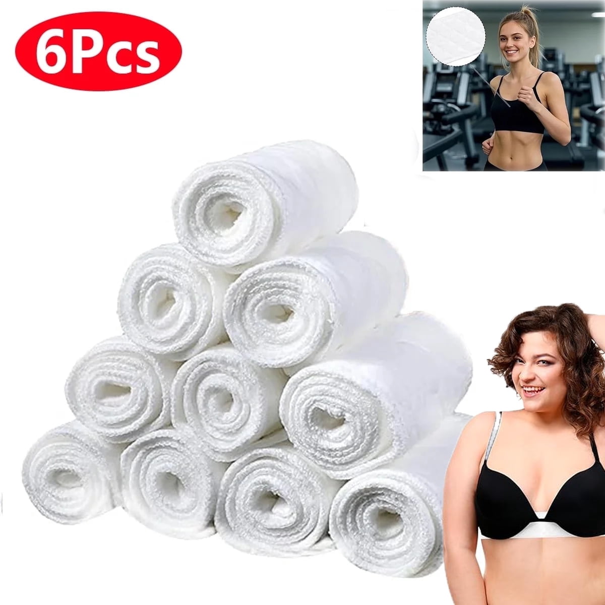 20 Pcs 3-Layer Bra Liners to Absorb Sweat,Cotton Bra Liners,Rectangle Under Bra Pads,Under Breasts Under Bra Sweat Liners,Washable Cotton Breast Pads for Women