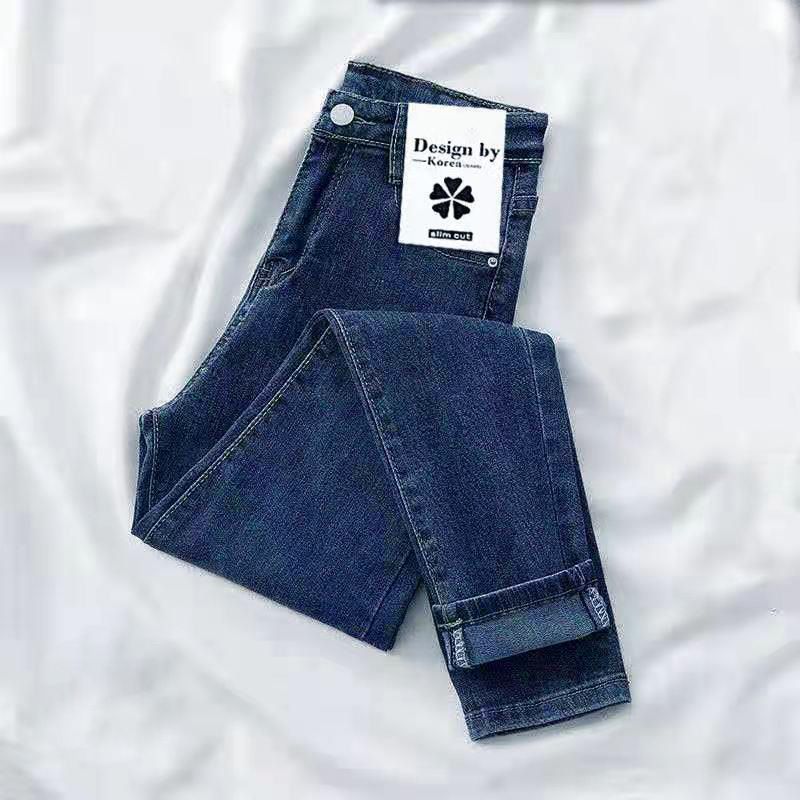 Women Jeans High Waist Cotton Stretch Grey Light Blue 25 โ image 3