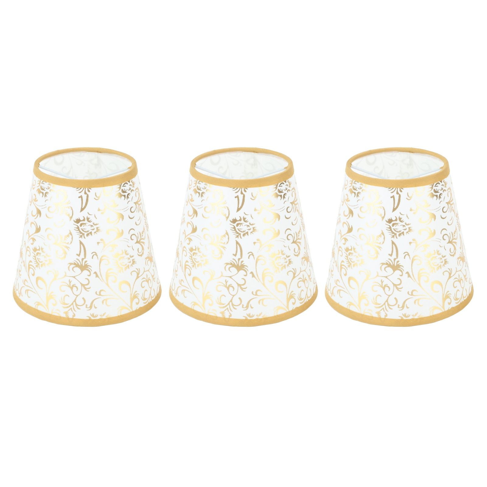 Cloth Lampshade Clip On Installation Modern Fabric Lamp Shades for E14 Bulb Chandelier Table Lamp 3pcs Gold โ image 2